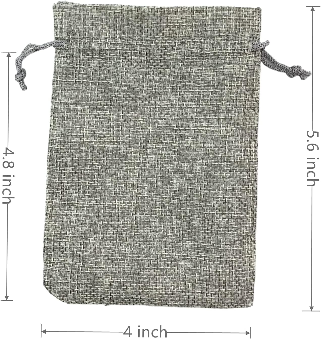 Palmhomee Pack of 25 Burlap Gift Bags with Drawstring Linen Jewelry Pouches Wedding Hessian Jute Bags for Birthday Jewelry and Treat Pouches Party Wedding Favors Gift Art and DIY Craft   (4x5.6 Inch, Gray)