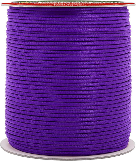 Mandala Crafts 2mm 109 Yards Purple Cotton Waxed Cord for Jewelry Making Bracelet Cord Waxed String - Beading String Thread Jewelry Cords for Necklaces String