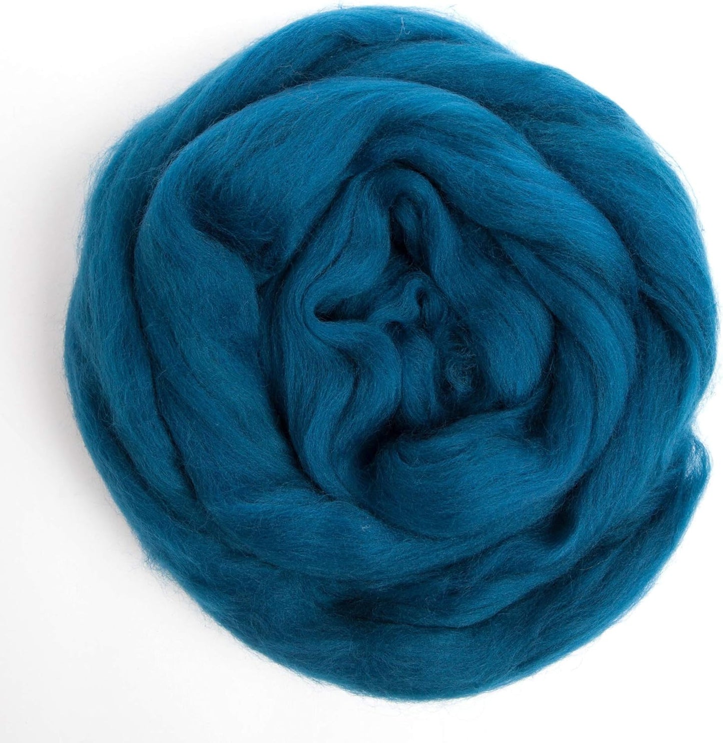 Desert Breeze Distributing 100% Natural Merino Wool Roving - Premium Combed Top Merino Roving Wool - Tapestry, Spinning, Wet Felting & Needle Felting Supplies - 21.5 Micron - 1 oz, Color Teal Blue