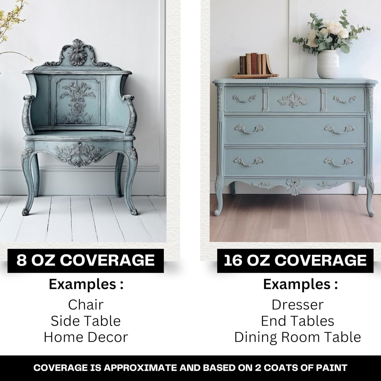 Daydream Apothecary Premium Chalk Style Paint for Furniture, Home Décor, Wood, DIY Interior Projects, Quick Dry, No Prep or Prime Needed, Matte Light Slate Grey - 16oz