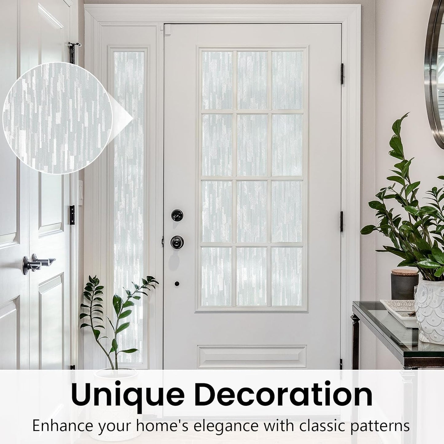 Haton Window Privacy Film, Frosted Glass Static Cling Sun Heat Blocking Window Clings, Frosting Opaque Coverings Stickers Tint for Home Office Door, Non Adhesive, White 29.5" x 78.7"