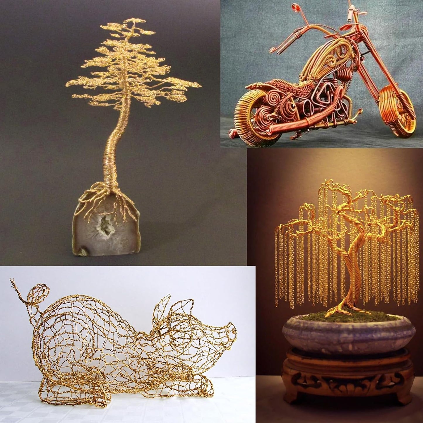 Aluminum Craft Wire, 32.8 Feet 3.0 mm/ 8 Gauge Gold Bendable Soft Metal Aluminum Wire Roll Bulk for DIY Crafts Sculpting Jewelry Making