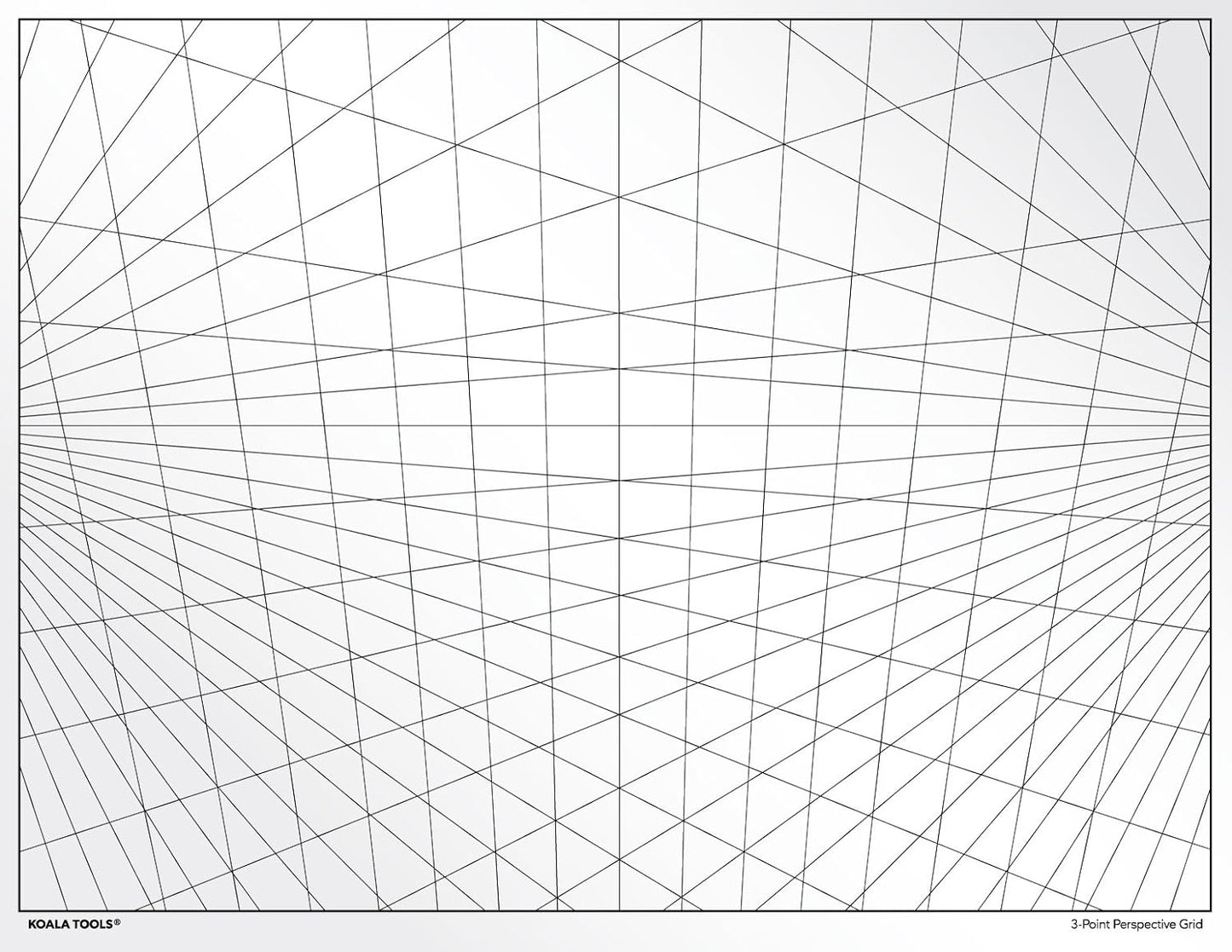 Koala Tools | Perspective Grid Transparency Sheets (Variety Pack of 4) - 8.5" x 11" | Overhead Projector and Light Box Transparencies - Tracing Film for Sketching & Drawing