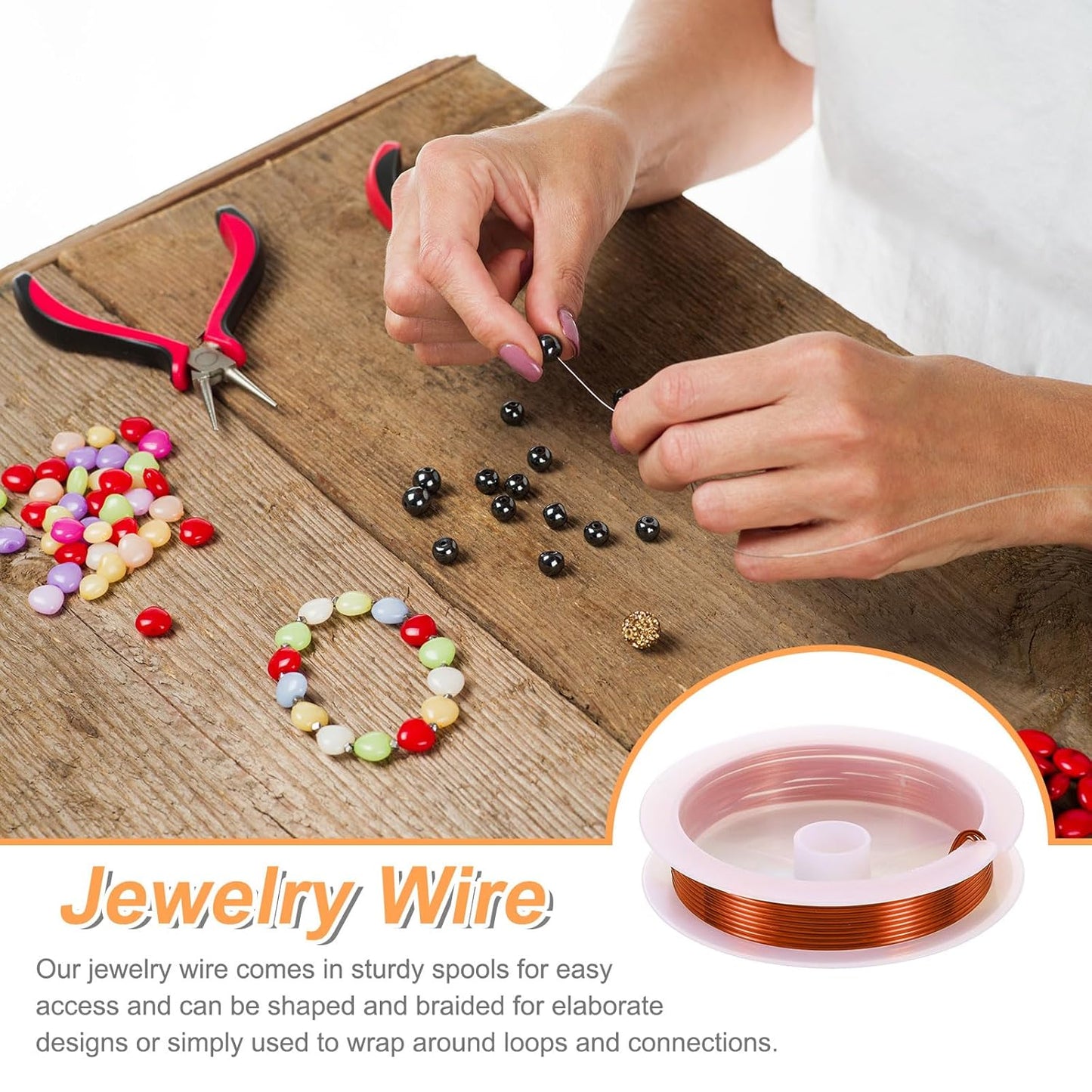 HARFINGTON 5ft Jewelry Wire, 18 Gauge (1mm) Brass Craft Soft Metal Tarnish Resistant Copper Beading Wire for Jewelry Making Supplies Crafting, Coffee