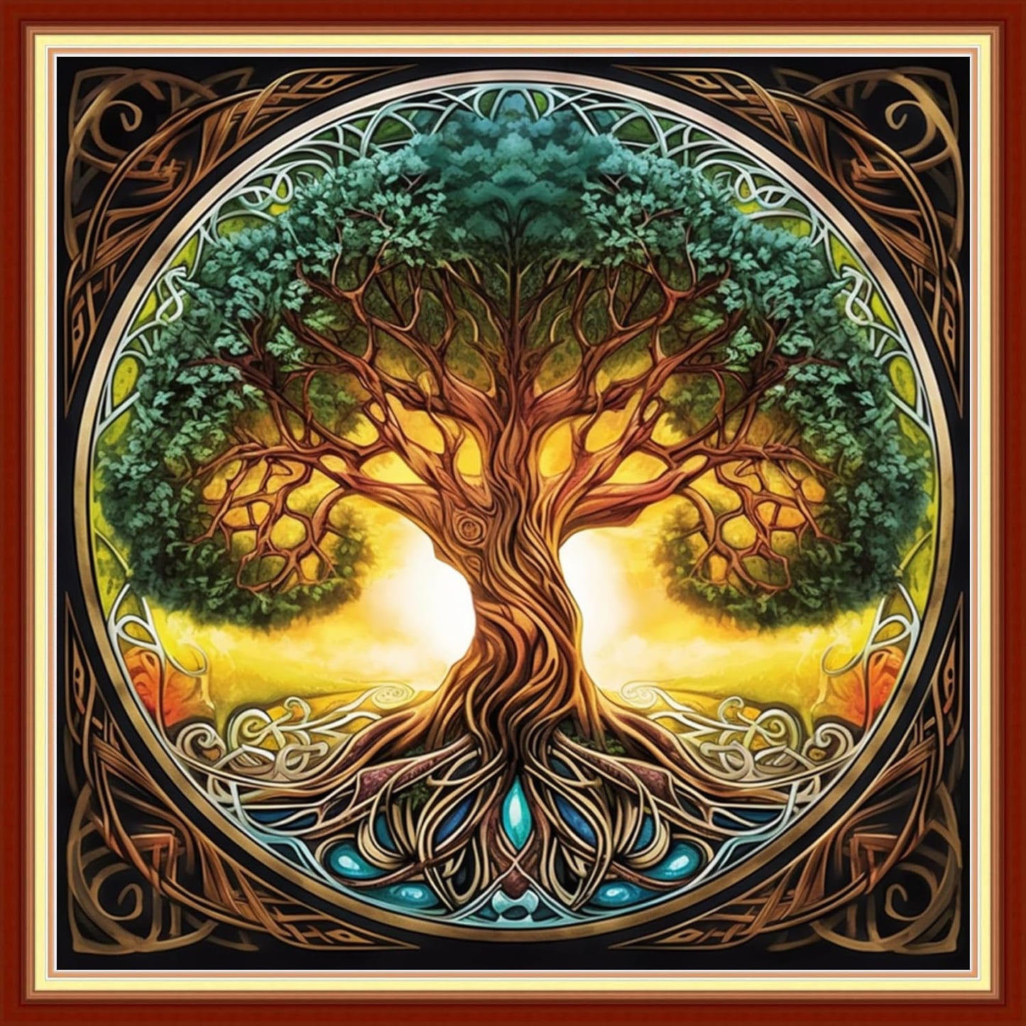 Magxvouy Cross Stitch Kits Stamped Full Range of Embroidery Kits,Cross Stitch Patterns Needlework Kits for Beginners 11CT Printed Kits&Magic Tree 18x18 inch