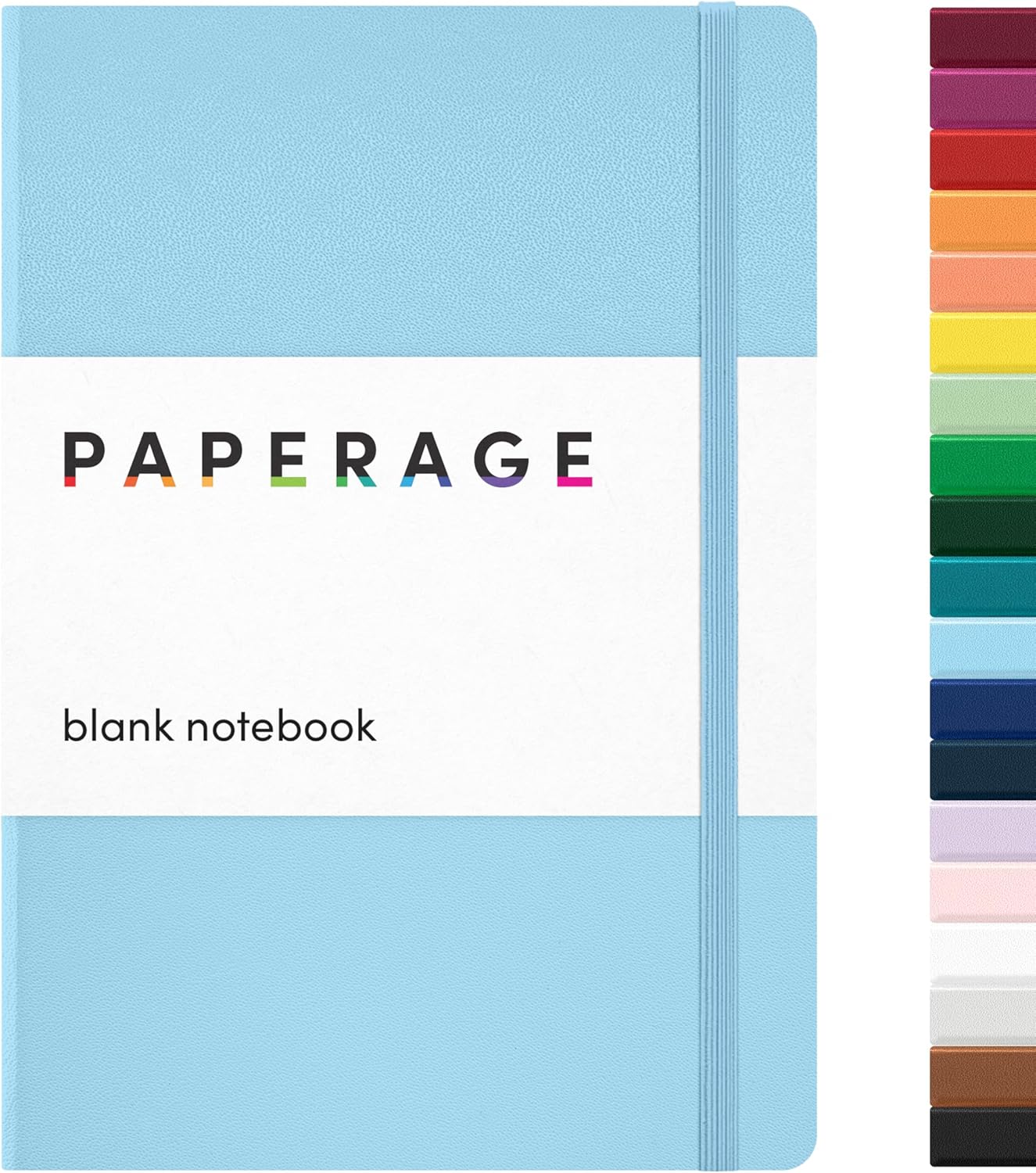 PAPERAGE Blank Journal Notebook, (Light Blue), 160 Pages, Medium 5.6 in x 8 in - 100 GSM Thick Paper – Hardcover Journaling Notebook for Work, School, Note Taking or Sketching