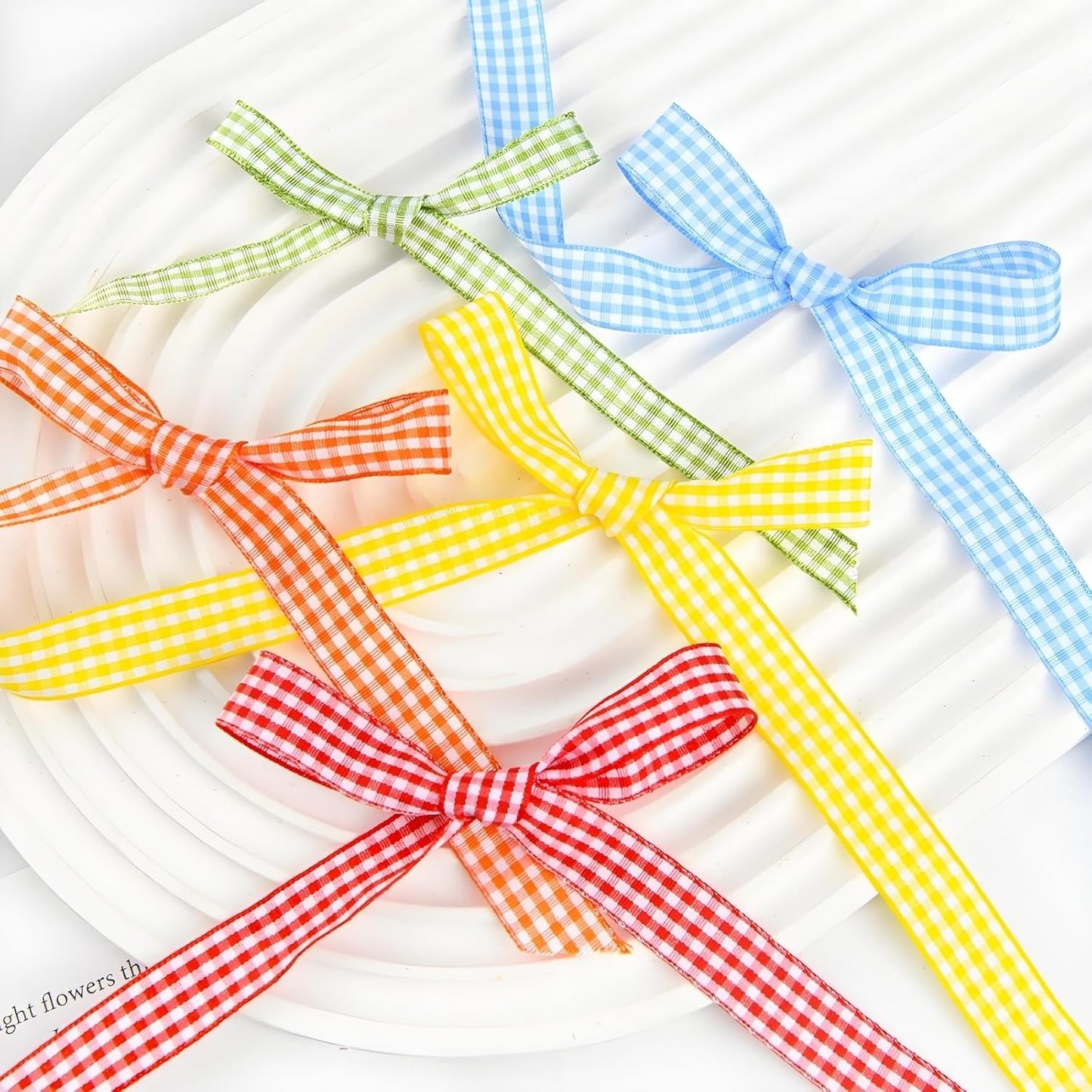 Classic Gingham Checkered Ribbon, Assorted Colors Premium Polyster Plaid Checkered Craft Ribbon for Gift Wrapping, DIY Projects, Hair Bows,Scrapbooking & Party Decor (Black, 3/8x50Yd)