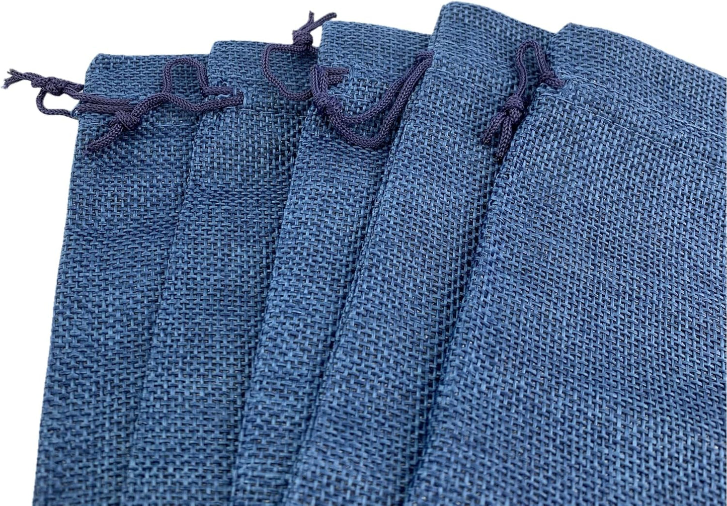 Palmhomee Pack of 25 Burlap Gift Bags with Drawstring Linen Jewelry Pouches Wedding Hessian Jute Bags for Birthday and Treat Pouches Party Wedding Favors Gift (6x8 Inch, Navy Blue)