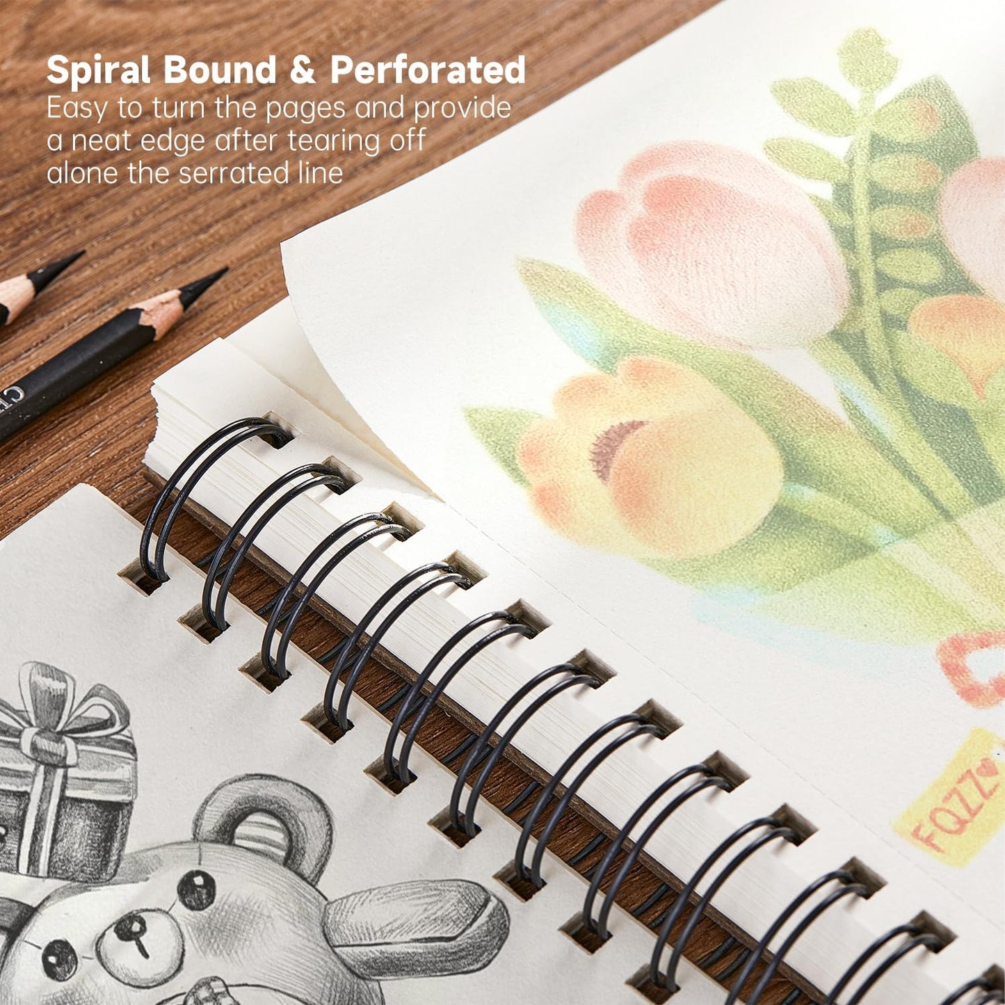 Shuttle Art 9x12” Sketchbook, 220 Sheets Total, Pack of 2(110 Sheets Each), 68lb/100gsm Thick Paper, Spiral Bound Mixedmedia Sketch Pad, Acid-free Drawing Pad for Kids Adults Artists Sketching Drawing