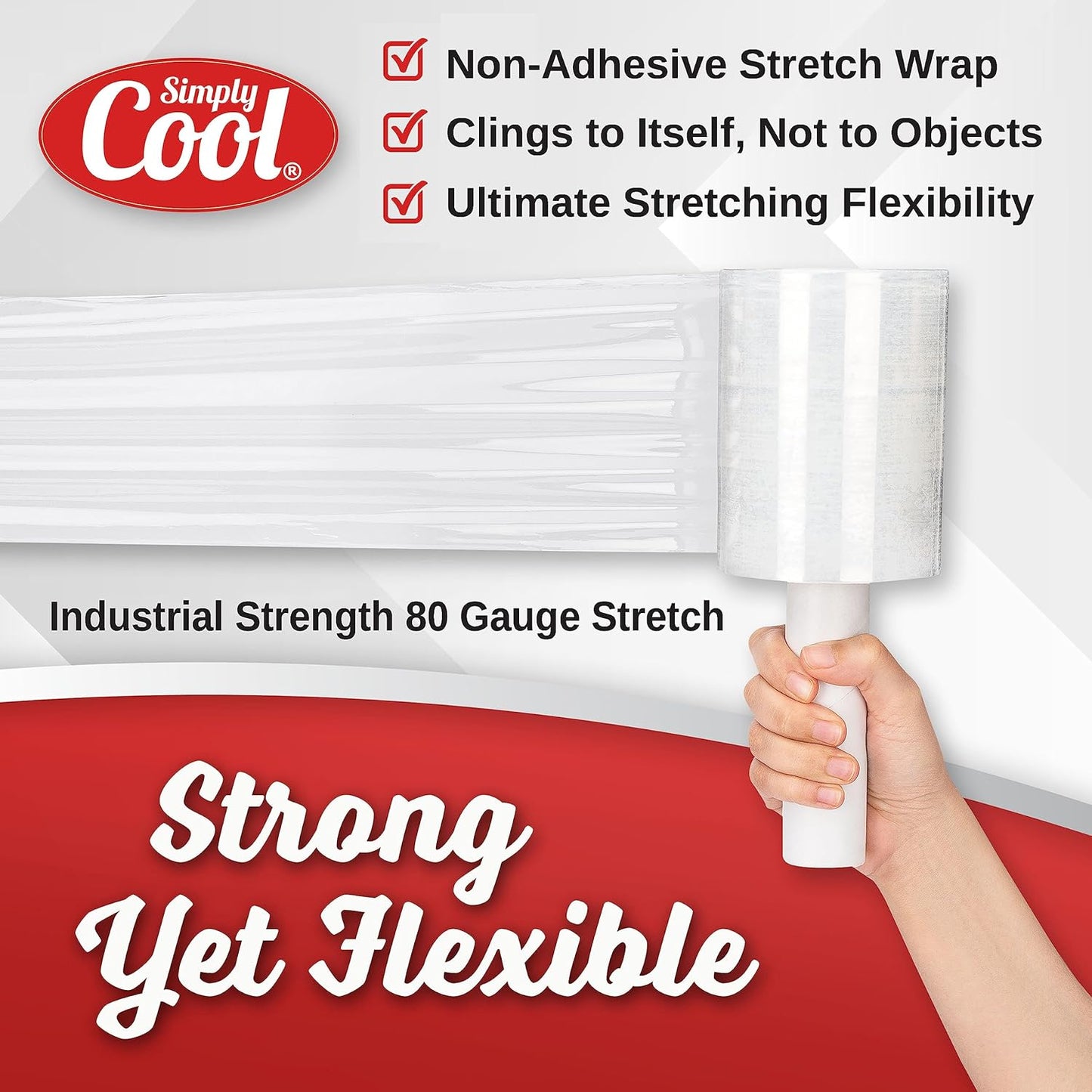 12 Pack Industrial Strength Mini Hand Stretch Wrap 5" 1000 Ft Roll 80 Gauge Thick, Shrink Wrap Roll for Moving Supplies, Furniture, Pallets, Plastic Wrap for Packing, Heavy Duty Stretch Film