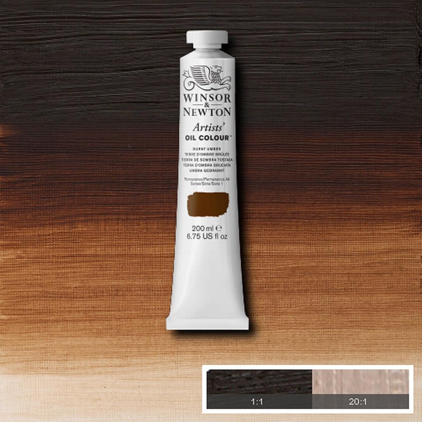 Winsor & Newton Artists' Oil Color, 200ml (6.75 oz) Tube, Burnt Umber