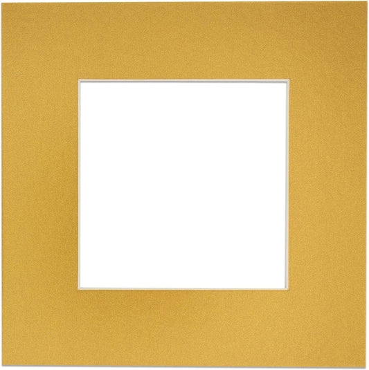 5x7 Mat for 8.5x11 Frame - Precut Mat Board Acid-Free Metallic Gold 5x7 Photo Matte For a 8.5x11 Picture Frame, Premium Matboard for Family Photos, Show Kits, Art, Picture Framing, Pack of 10 Mats