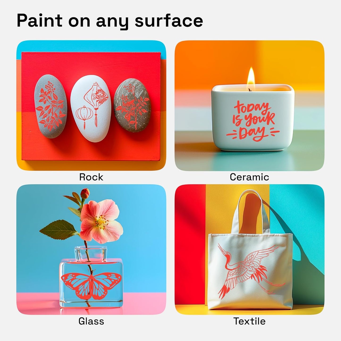 ARTISTRO 2 Red Acrylic Paint Pens, Acrylic Paint Markers Dual Tip (Brush + Fine 1 mm), Canvas, Rock, Glass, Wood, Paper, DYI, Markers for Kids and Adults