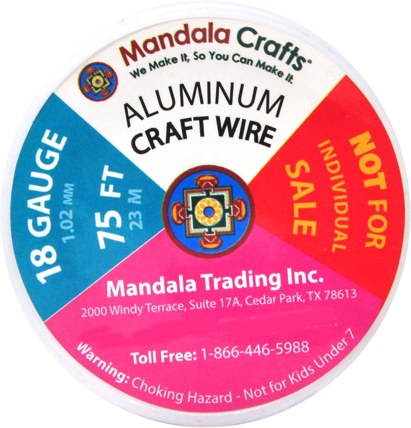 Mandala Crafts 18 Gauge Anodized Aluminum Craft Wire for Jewelry Making - 450 FT Colored Flexible Rose Gold Combo Wire - Bendable for Bonsai Armature Crafting Sculpting