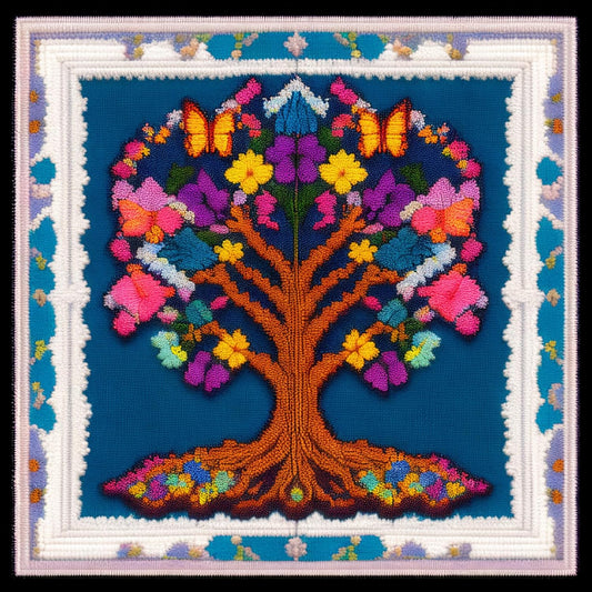 Joyhoor Cross Stitch Kits for Beginners Stamped Cross-Stitch Supplies Needlework preprint Embroidery Kits for Adults DIY Needlepoint Kits Embroidery Patterns 11CT-Colorful Tree 17.7x17.7 inch
