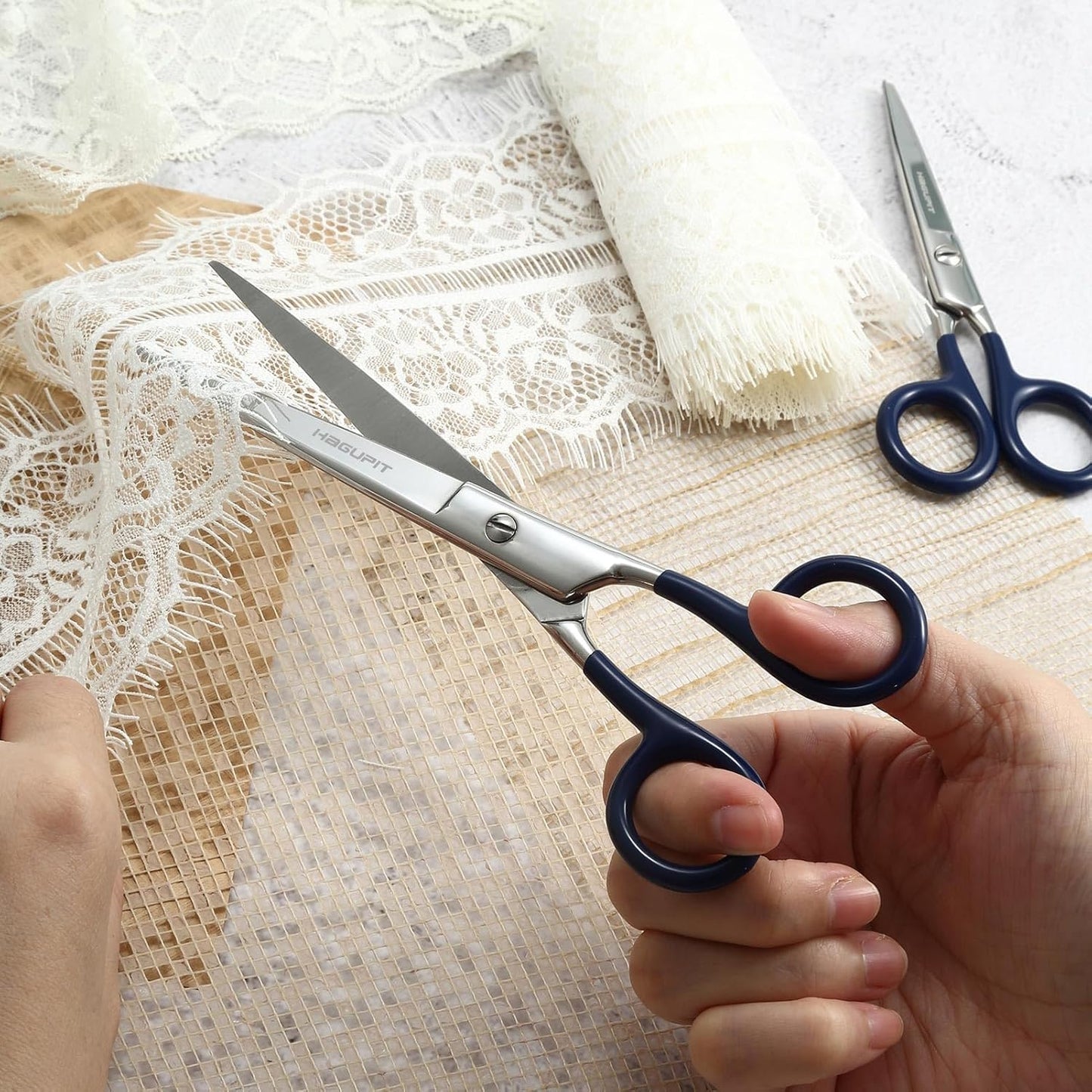 Sharp Precision Embroidery Scissors - 7" Professional Stainless Steel Pointed Tip Detail Thread Shears for Home Office Dressmakers Stitchwork Needlework DIY Crafting Fabric Sewing General Use