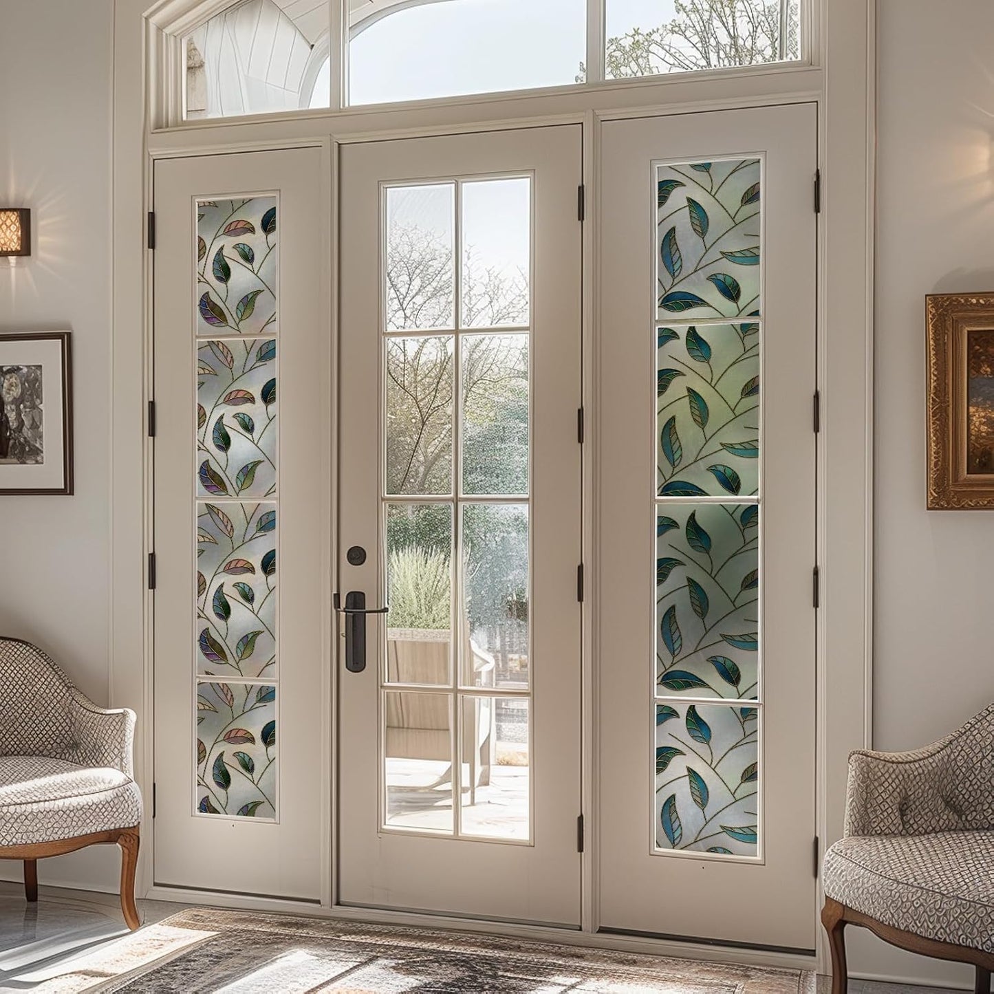 DKTIE Window Privacy Film Frosted Glass Static Cling UV Sun Blocking Heat Control Window Tint Day and Night Insulation Home Bathroom Door Decorative (S166, 29.5'' x 78.7'')