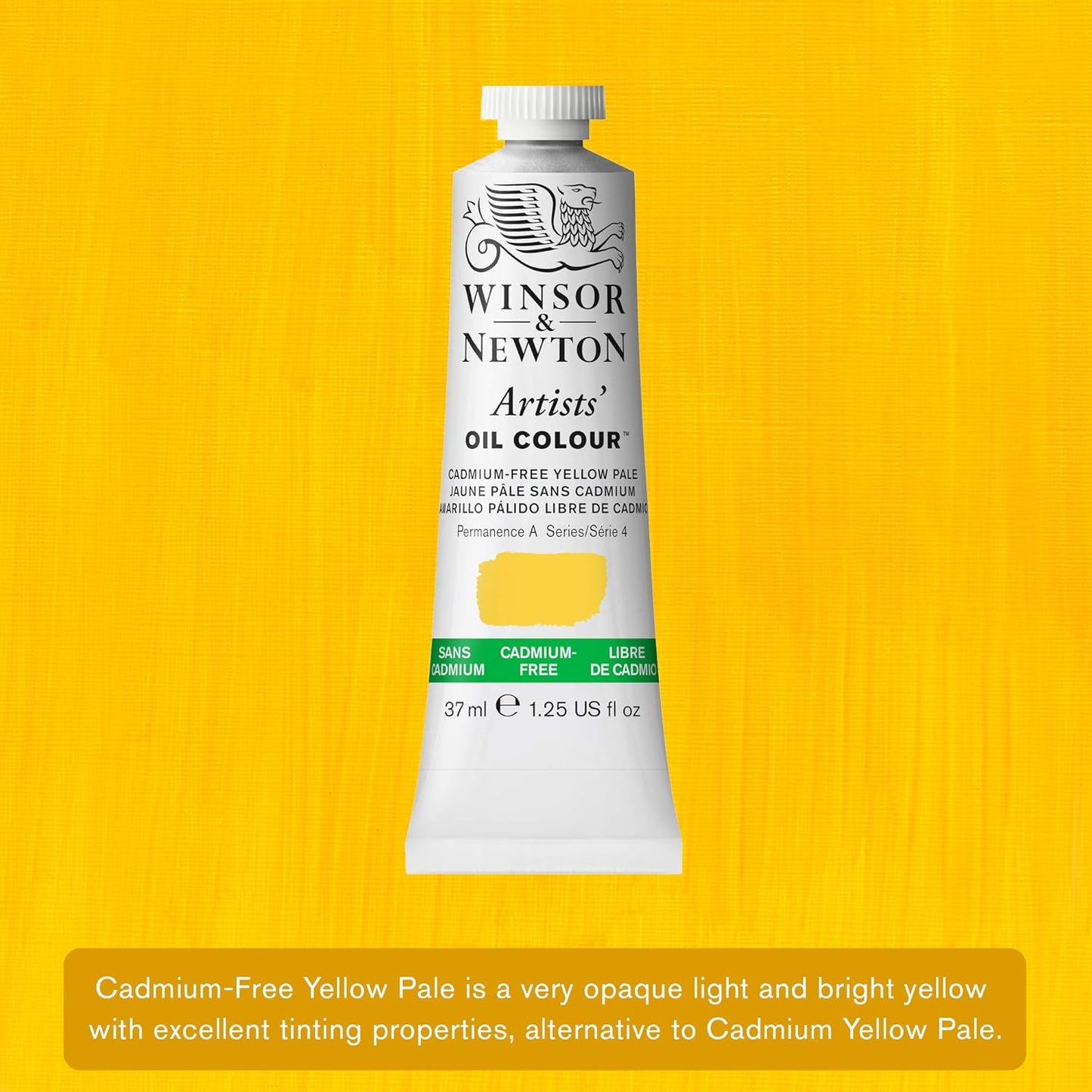 Winsor & Newton Artists' Oil Color, 37ml (1.25 oz) Tube, Cadmium-Free Yellow Pale