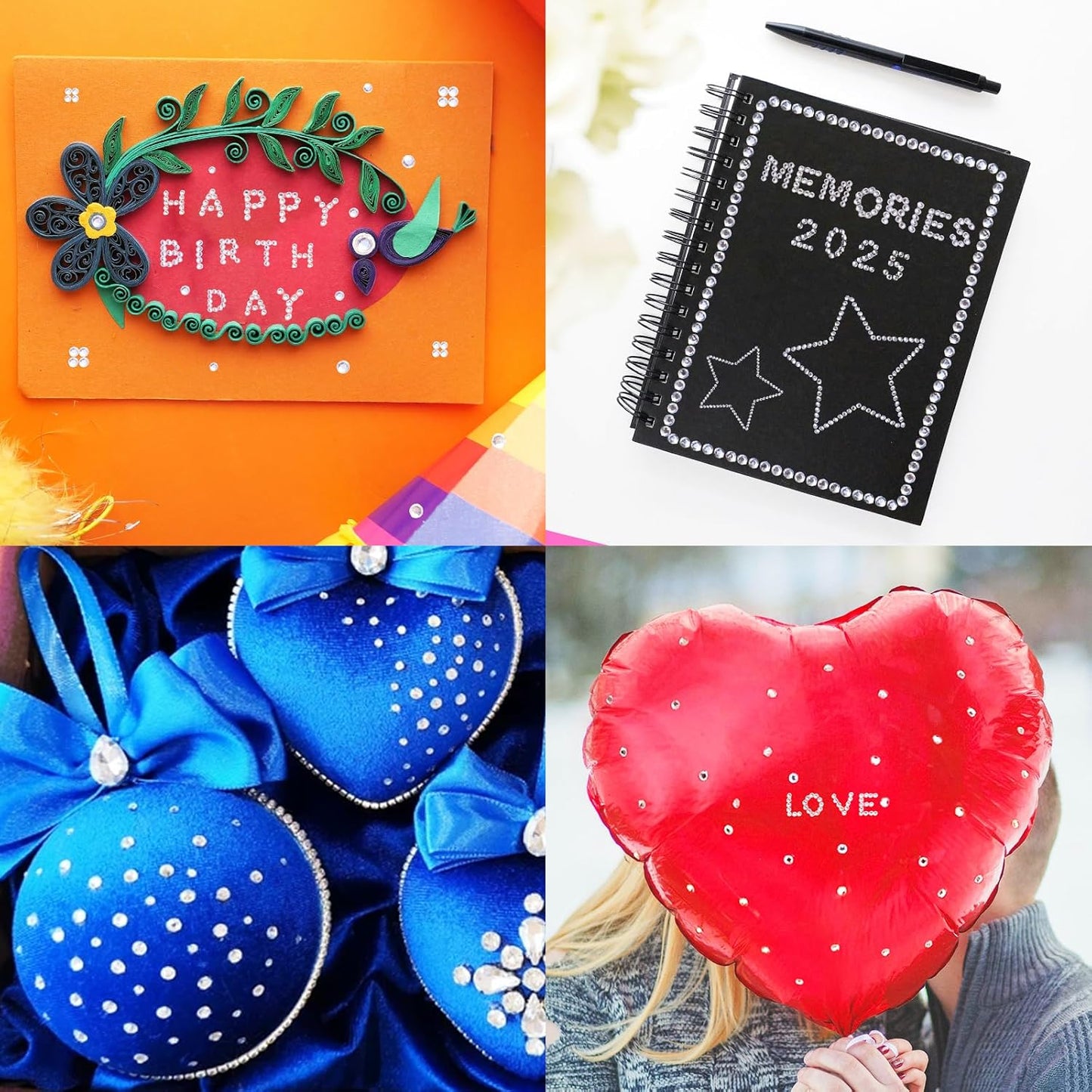 565 Pcs Crafting Number Letter Gems Stickers, Self Adhesive Small Rhinestone Alphabet Letter Gems for Crafts, Stick On Gems Stickers for Grad Cap, Scrapbook, Crafting Art Decoration