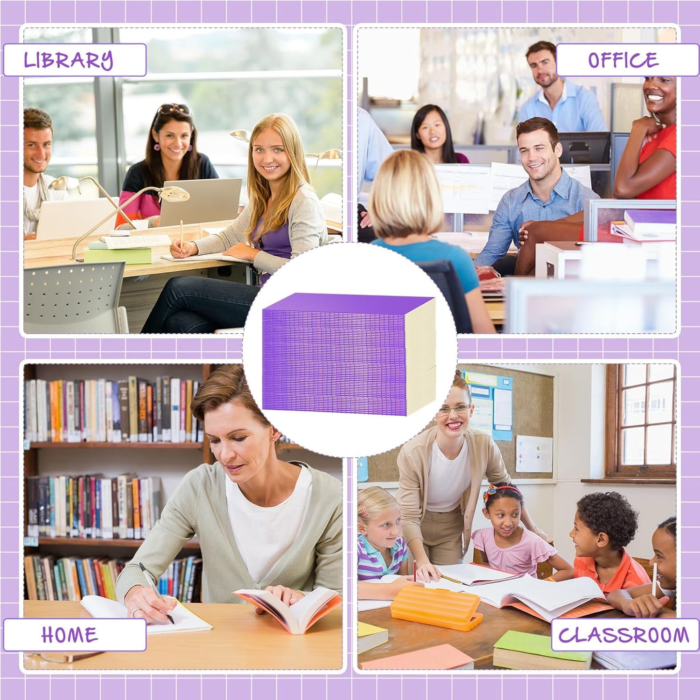 Handepo 100 Pack Composition Notebooks A5/A6 Ruled Lined Composition Kraft Notebooks Bulk Soft Cover Journals Travel Diary Memo for Students Classroom Office Supplies(A5,Purple)