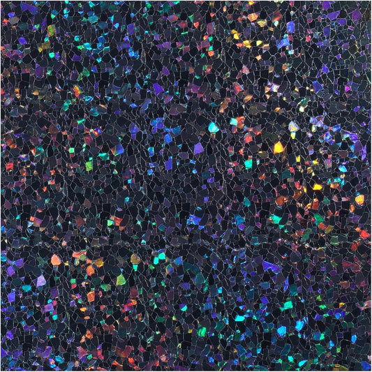 rabbitgoo Blackout Rainbow Window Privacy Film Decorative Stained Glass Diamond Pattern Window Sticker with Iridescent Tint Non-Adhesive Static Cling for Home Office Bathroom, 17.5 x 157.4 inch, Black