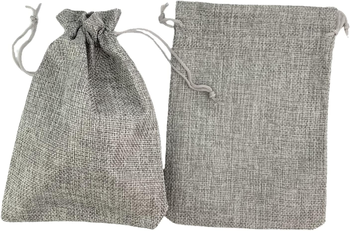 Palmhomee Pack of 25 Burlap Gift Bags with Drawstring Linen Jewelry Pouches Wedding Hessian Jute Bags for Birthday Jewelry and Treat Pouches Party Wedding Favors Gift Art and DIY Craft (5x7 Inch, Gray)