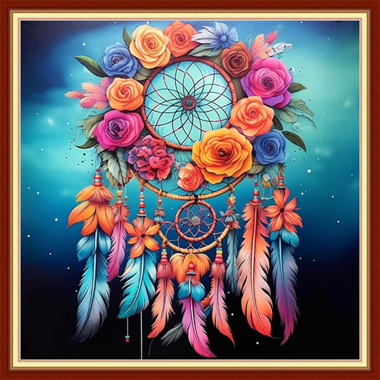Dooxvey Cross Stitch Kits for Adult Beginners - Full Range of Stamped Kits, Needlepoint & Embroidery Kits - 11CT Cross Stitch Patterns: Colorful Wind Chime, 18x18 inch