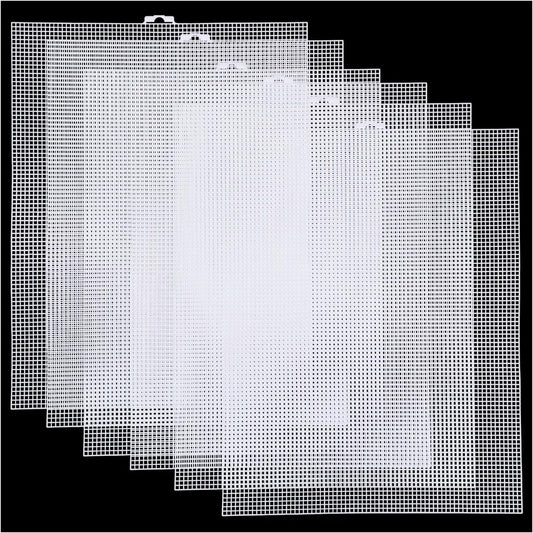 Plastic Canvas Sheets 13.4” x 10.4” Per Sheet, 2.5mm Mesh (About with 7 Holes per inch) Easy-to-Cut Needlepoint Canvas for Cross Stitch, Embroidery, DIY Crafts & Aquarium Dividers (6 Piece)