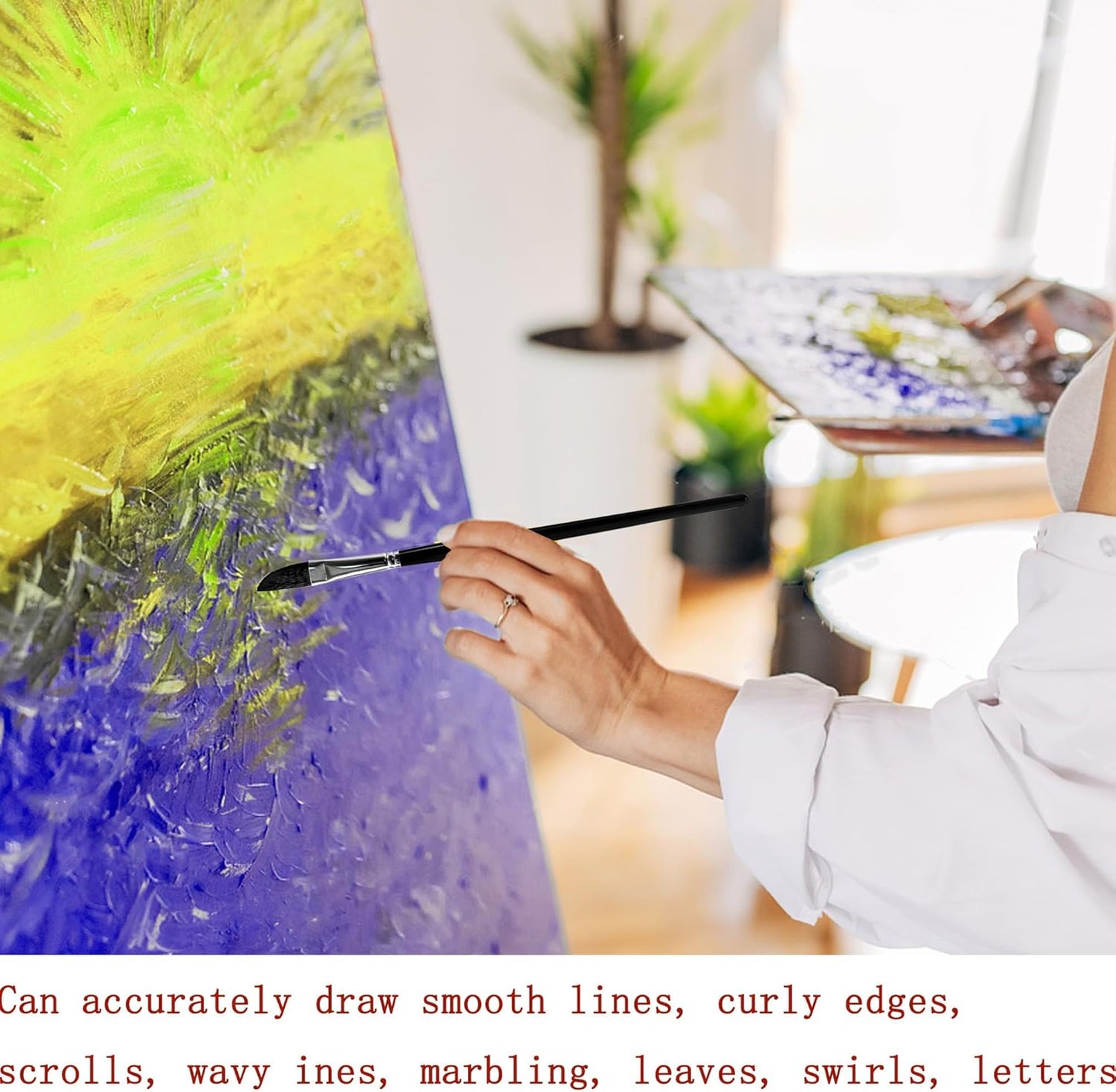 4PCS Dagger Striper Brush Set, Premium Dagger Paint Brushes Set, Professional Dagger Brush for Watercolor Acrylic Oil Gouache, Pinstriping Brush Set ，Dagger Striper Watercolor Paint Brush