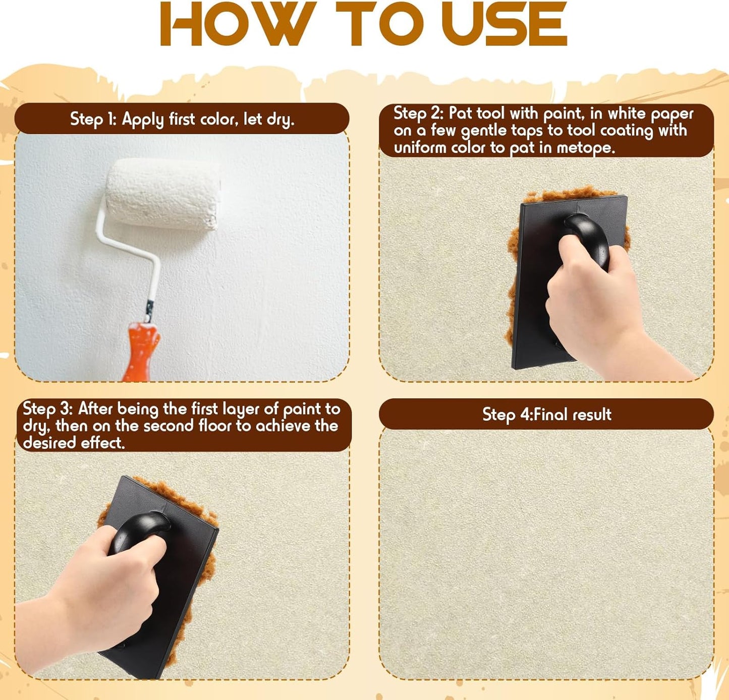 Large Sponge Paint Roller for Painting Sea Texture Sponge for Art Coatings Natural Brush Home Wall Painting