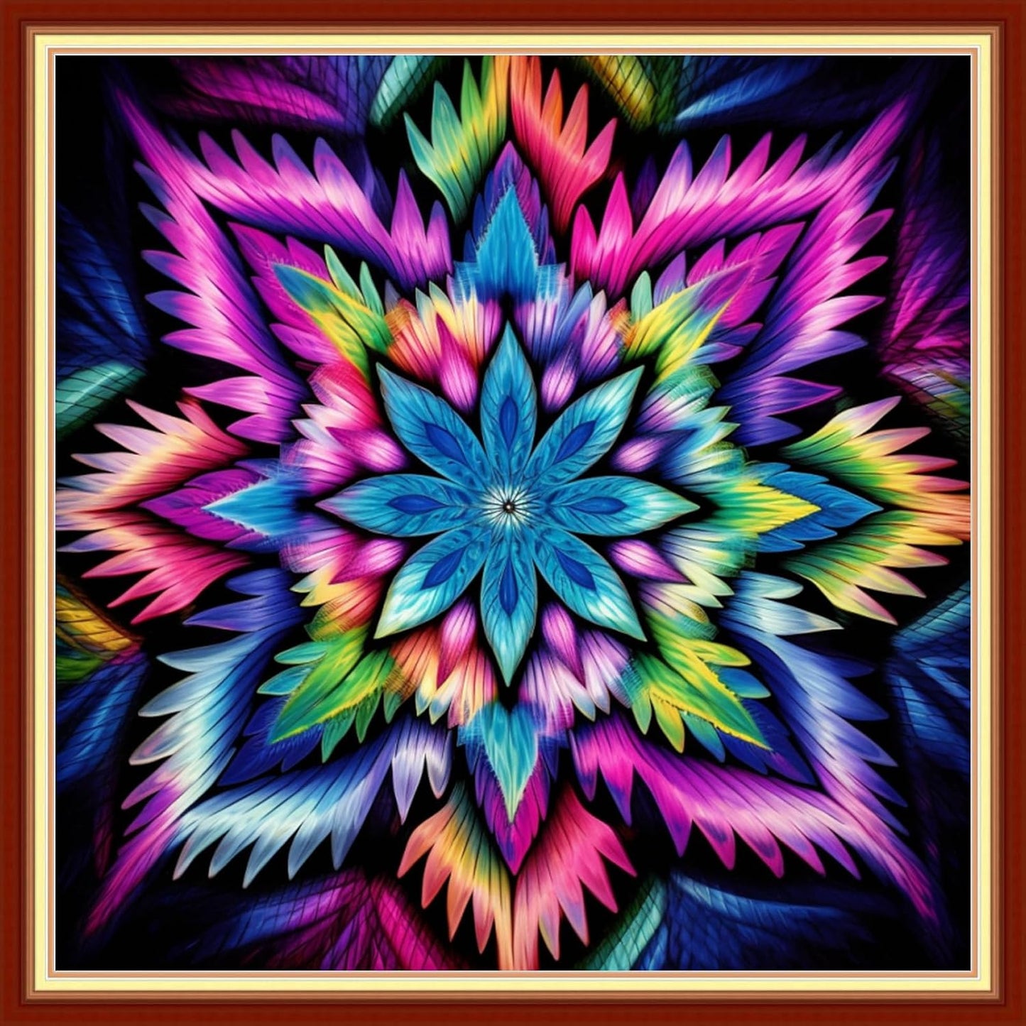 Dooxvey Cross Stitch Kits for Adults Beginners - Full Range of Stamped Kits with 11CT Cross Stitch Patterns - Colorful Mandala 18x18 inch