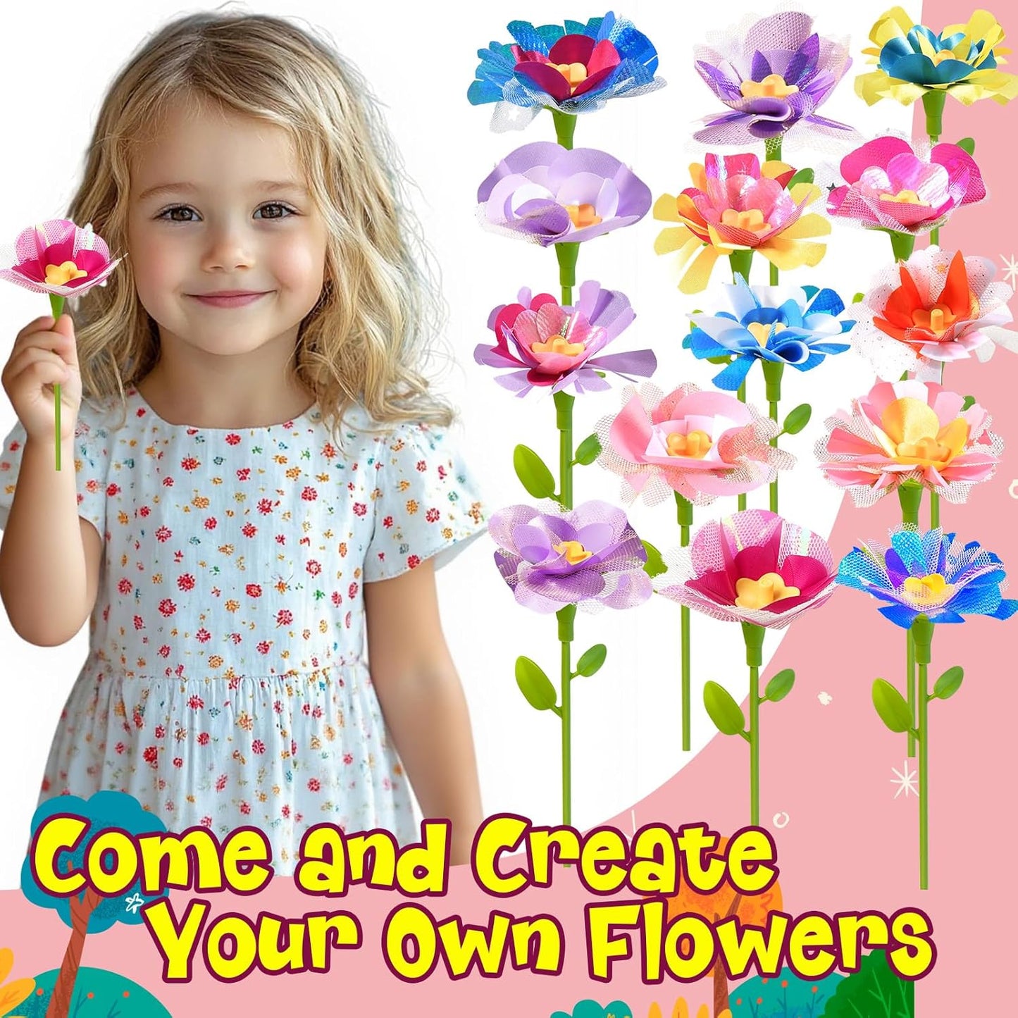 GPPNKC DIY Flower Bouquets Toys Accessories - Arts & Crafts Toy Accessories