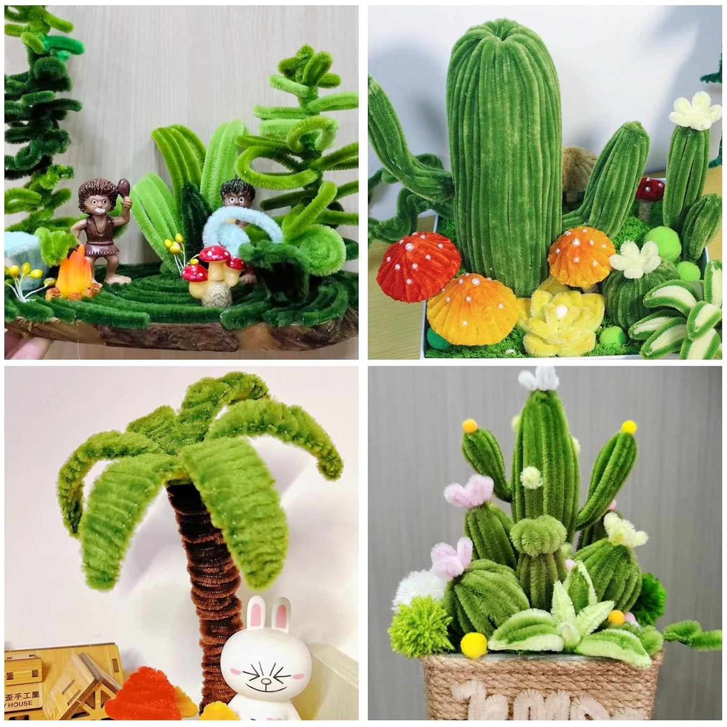 500PCS Pipe Cleaners Craft - Green Pipe Cleaners Craft Bulk Supplies,Chenille Stems for Kids and Adults DIY Arts Crafts Project