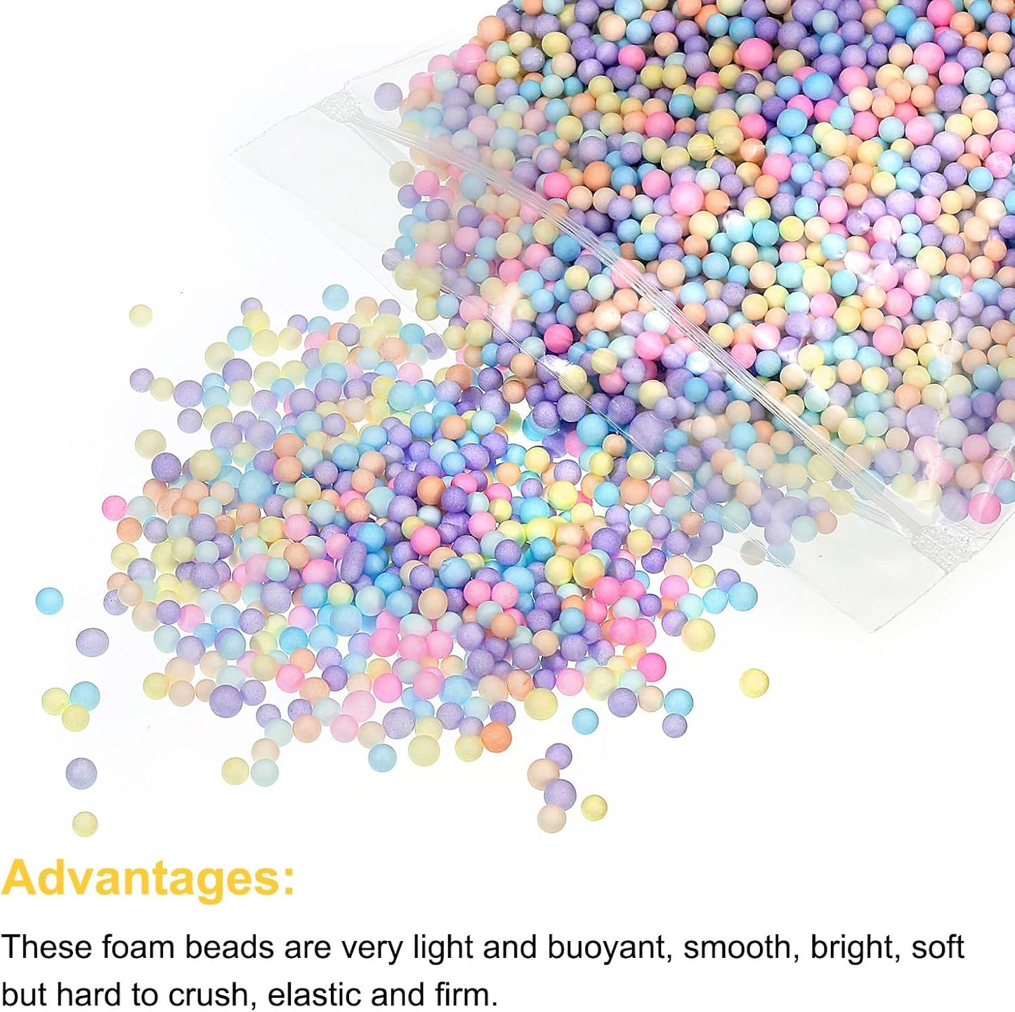 MECCANIXITY Foam Beads Foam Balls 4-6mm for Wedding and Party Decorations, Tiny Packing Balls, Arts DIY Crafts Supplies (Assorted Color,1 Pack Approx 5000pcs)
