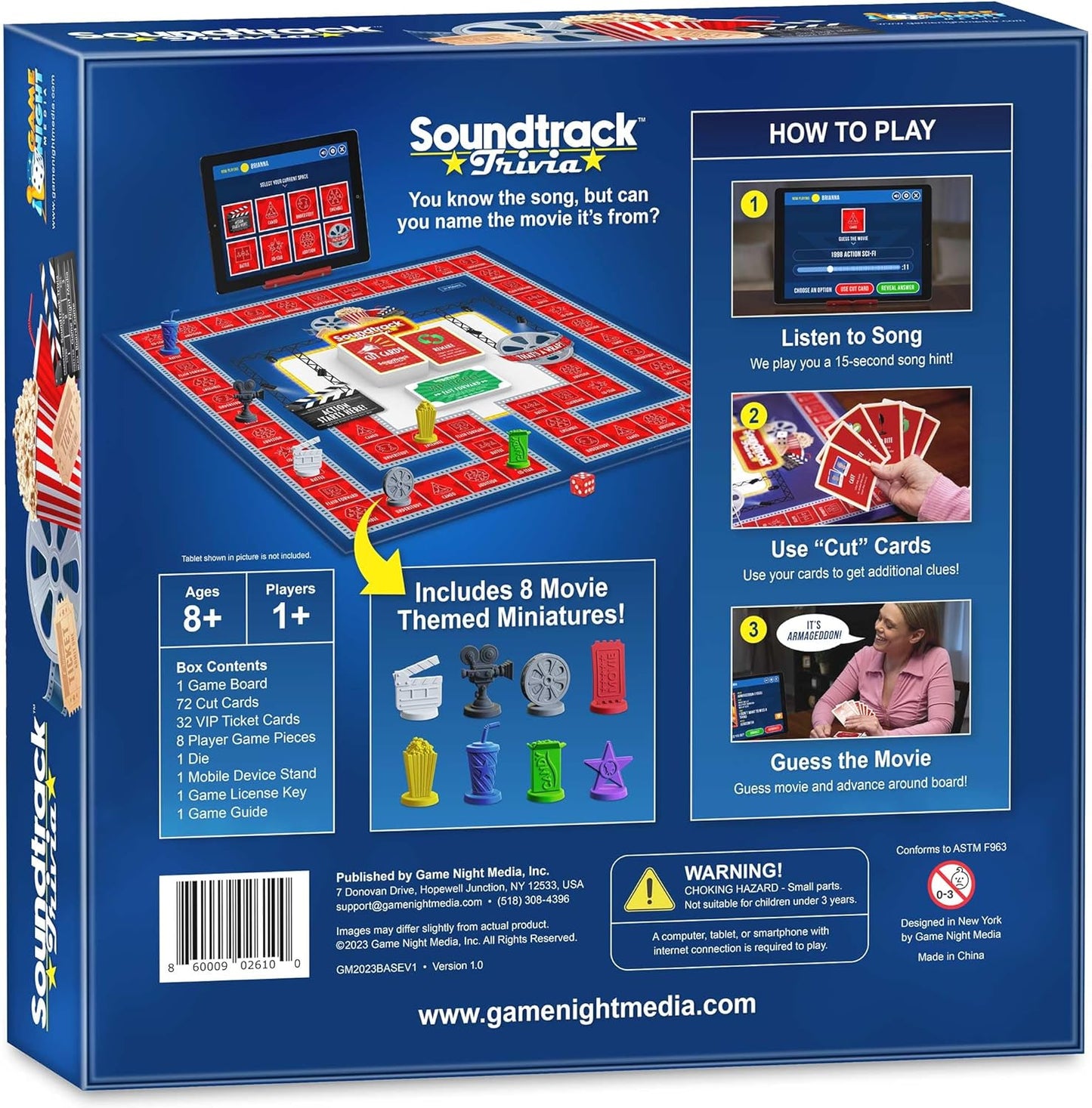 Soundtrack Trivia Movie Game, Name The Movie from a 15 Second Music Clip, Board Game for Family, Adults, Kids Ages 8+, 1 or More Players by Game Night Media