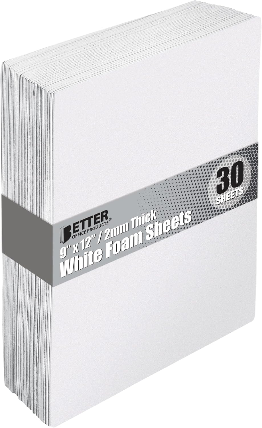 Better Office Products White EVA Foam Sheets, 30 Pack, 2mm Thick, 9 x 12 Inch, White Color, for Arts and Crafts, 30 Sheets Bulk Pack