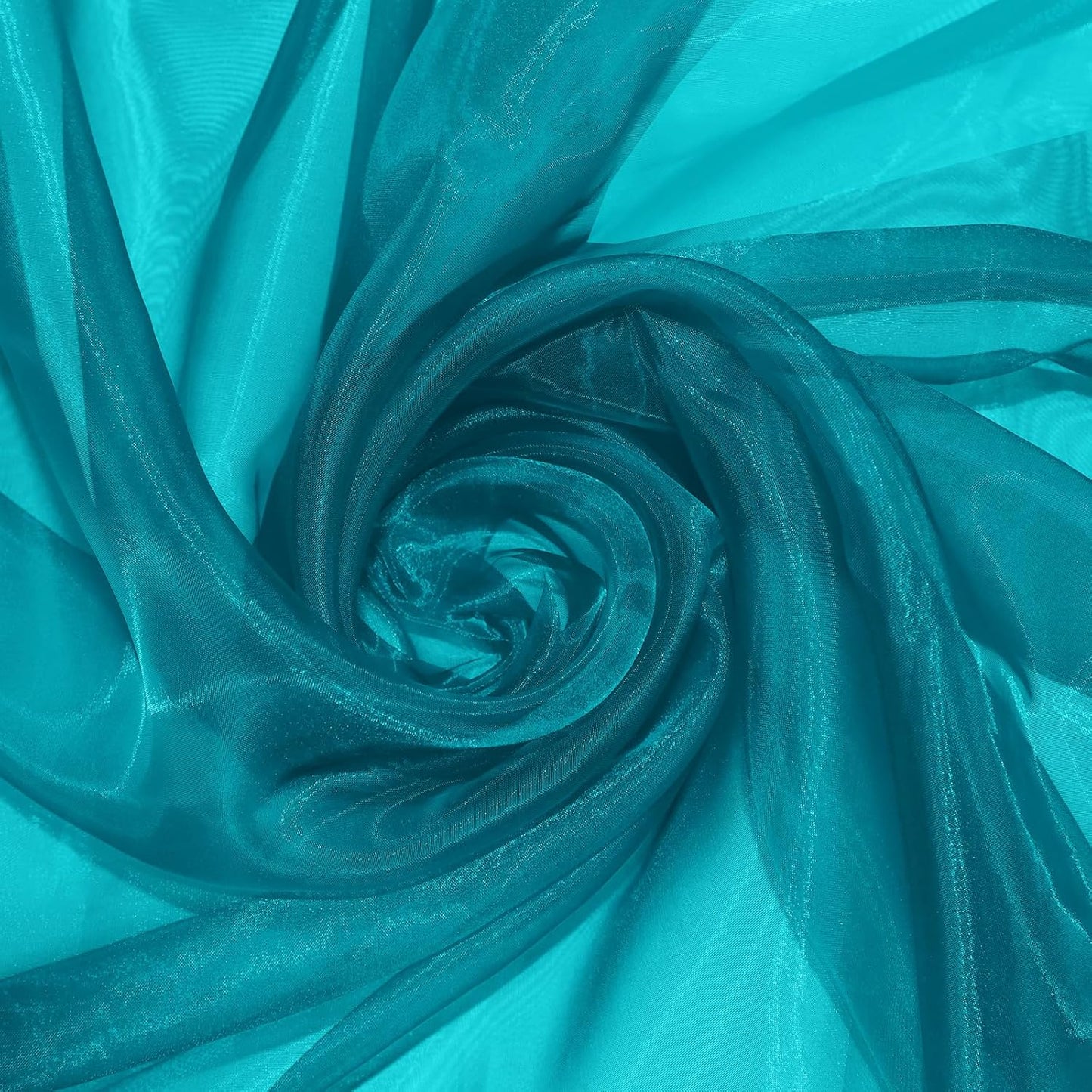 P Pothuiny Sheer Organza Fabric by The Yard, 1 Yard x 60 Inch Wide Bridal Teal Organza Tulle Fabric Roll Shiny Gauze Fashion Dress Sewing Craft for Wedding Party Decorations Backdrop