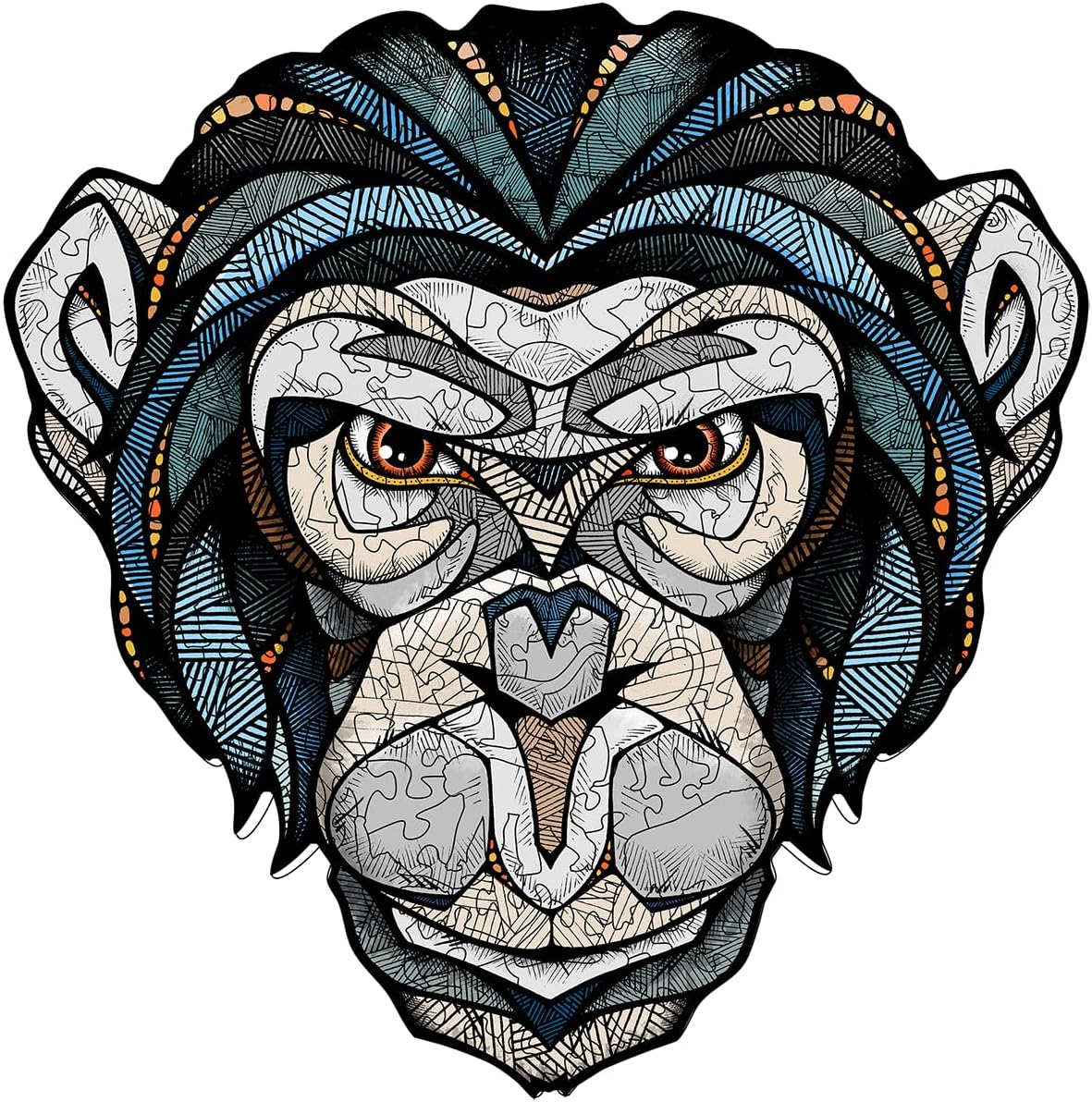 EWA Home Décor – Chimp (Chimpanzee) Small 110 Pieces – Wooden Jigsaw Puzzle for Adults – Perfect for Artistic Home Decoration and Mindful Relaxation