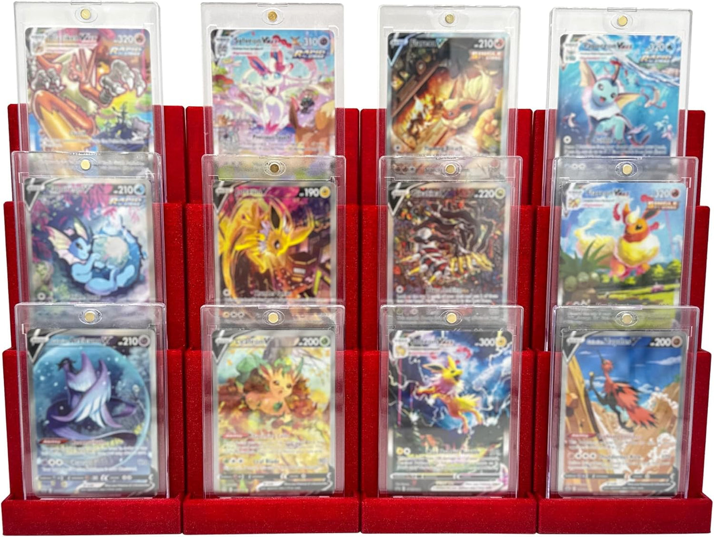 Magnetic Card Holder Stadium Displays - Galaxy Red (2 Pack), Compatible with Ultra Pro Protectors - Trading Card Holder - Card Stand - Sports Card Display (Galaxy Red)