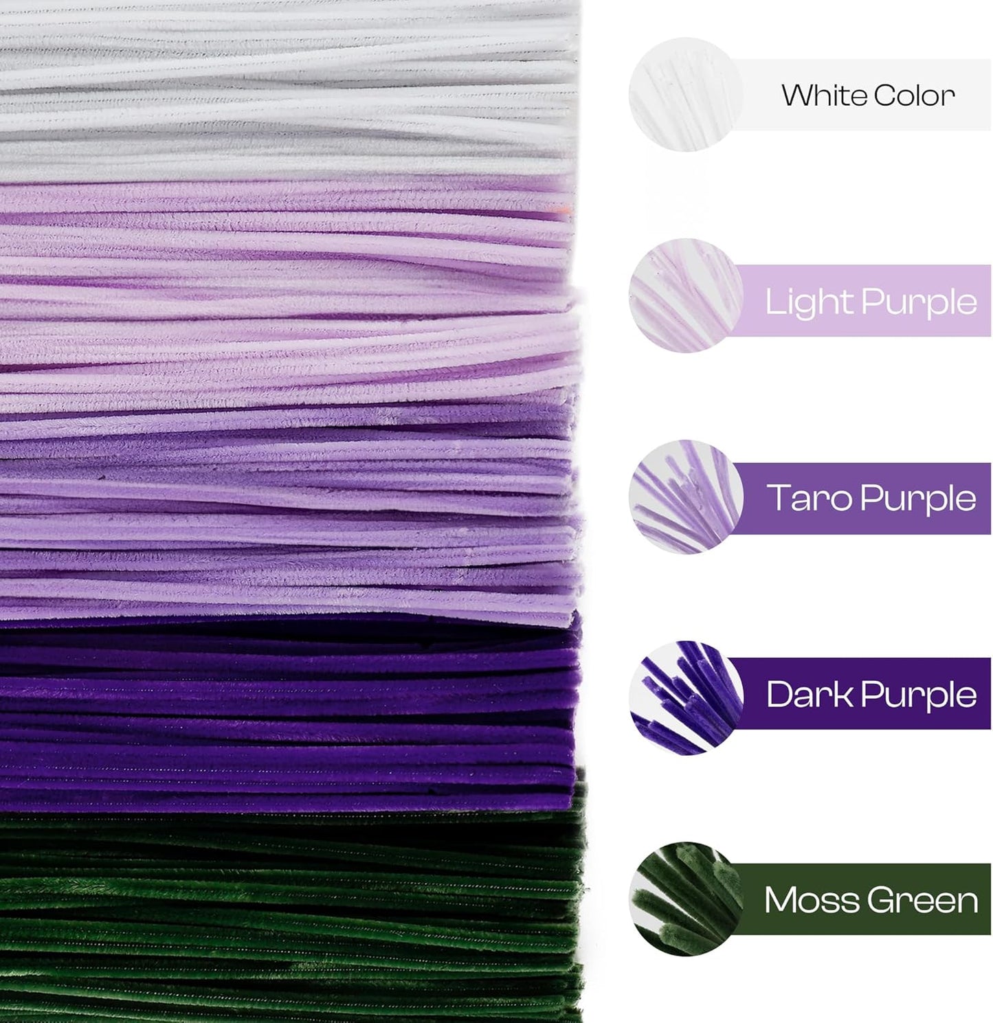 Caydo 500 Pieces Purple Flowers Pipe Cleaners, Chenille Stems, Pipe Cleaner Crafts for DIY Art and Craft Projects Creative Gift Party Decorations