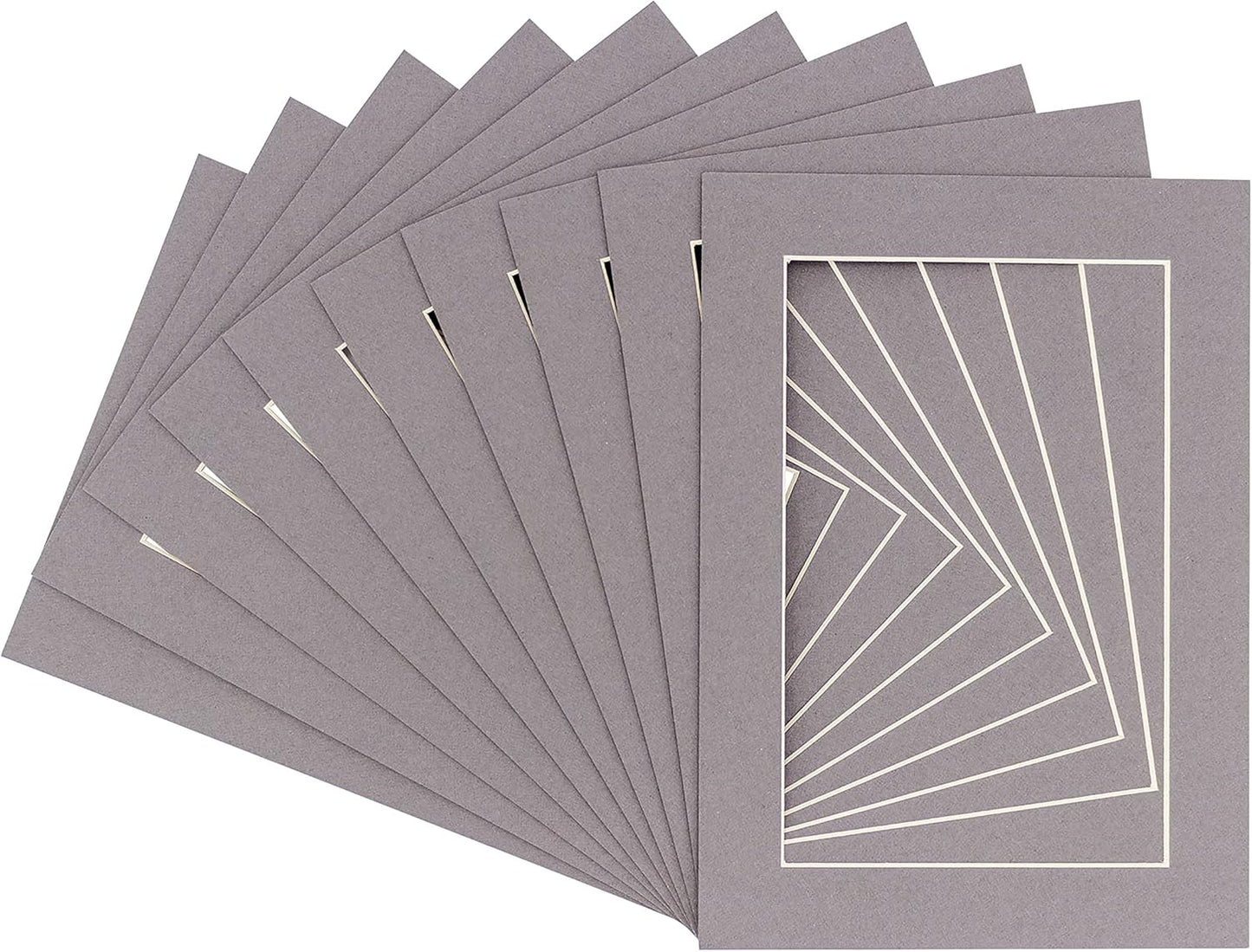 5x7 Mat for 8.5x11 Frame - Precut Mat Board Acid-Free Show Kit with Backing Board, and Clear Bags Charcoal 5x7 Photo Matte Made to Fit a 8.5x11 Picture Frame Matboard for Framing, Pack of 25 Mats