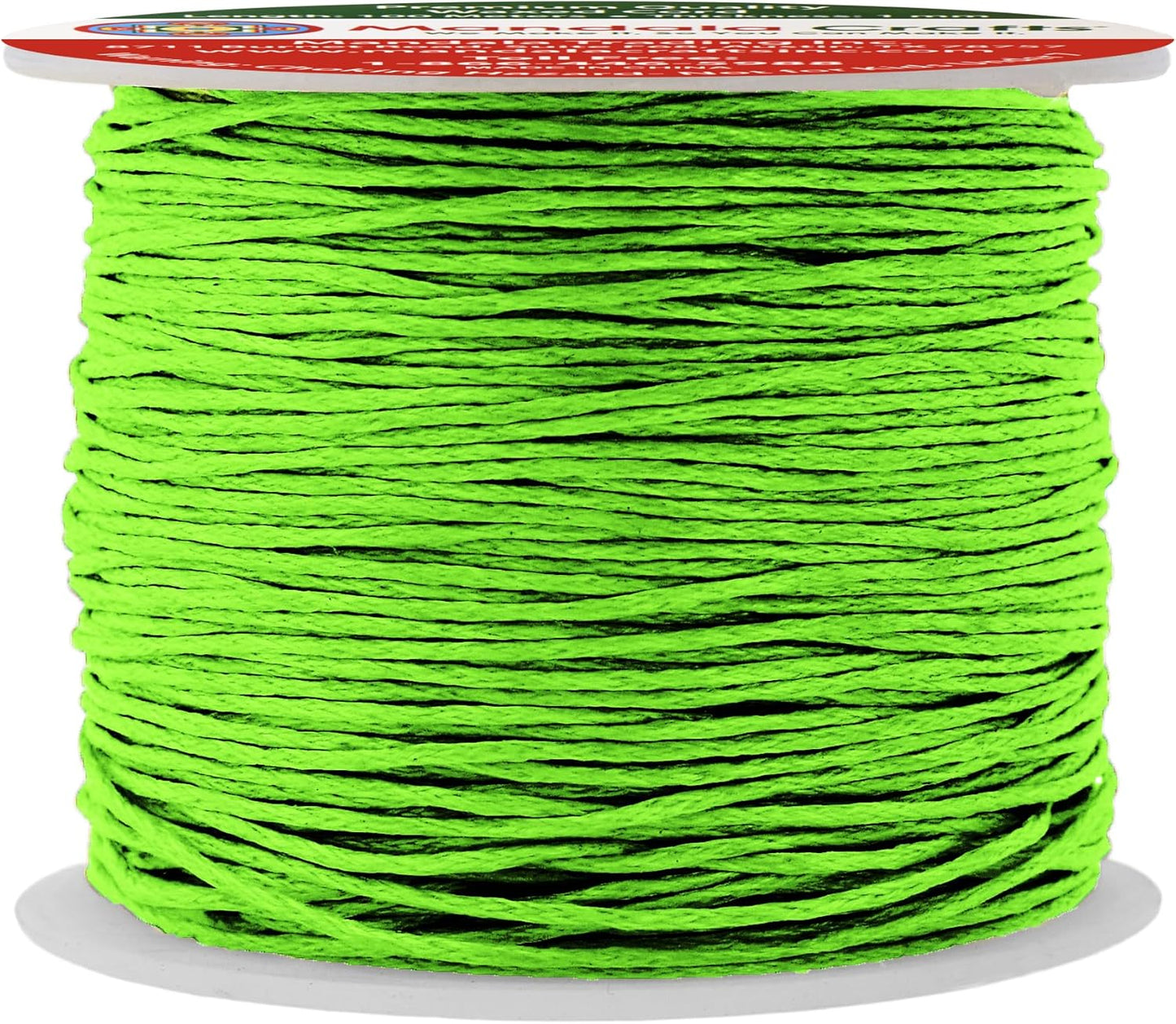 Mandala Crafts 1mm 109 Yards Lime Green Cotton Waxed Cord for Jewelry Making Bracelet Cord Waxed String - Beading String Thread Jewelry Cords for Necklaces String