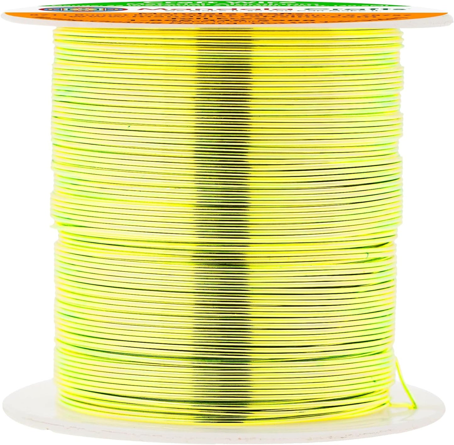 Mandala Crafts 22 Gauge Anodized Aluminum Craft Wire for Jewelry Making - 100 FT Colored Flexible Yellow Green Wire - Bendable for Bonsai Armature Crafting Sculpting