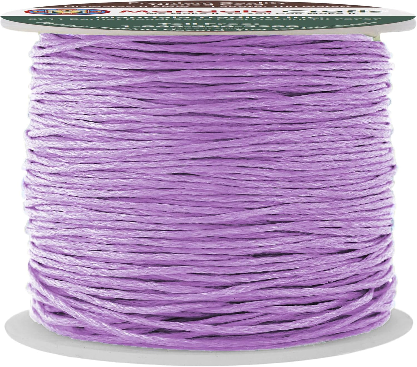 Mandala Crafts 0.5mm 109 Yards Lilac Cotton Waxed Cord for Jewelry Making Bracelet Cord Waxed String - Beading String Thread Jewelry Cords for Necklaces String