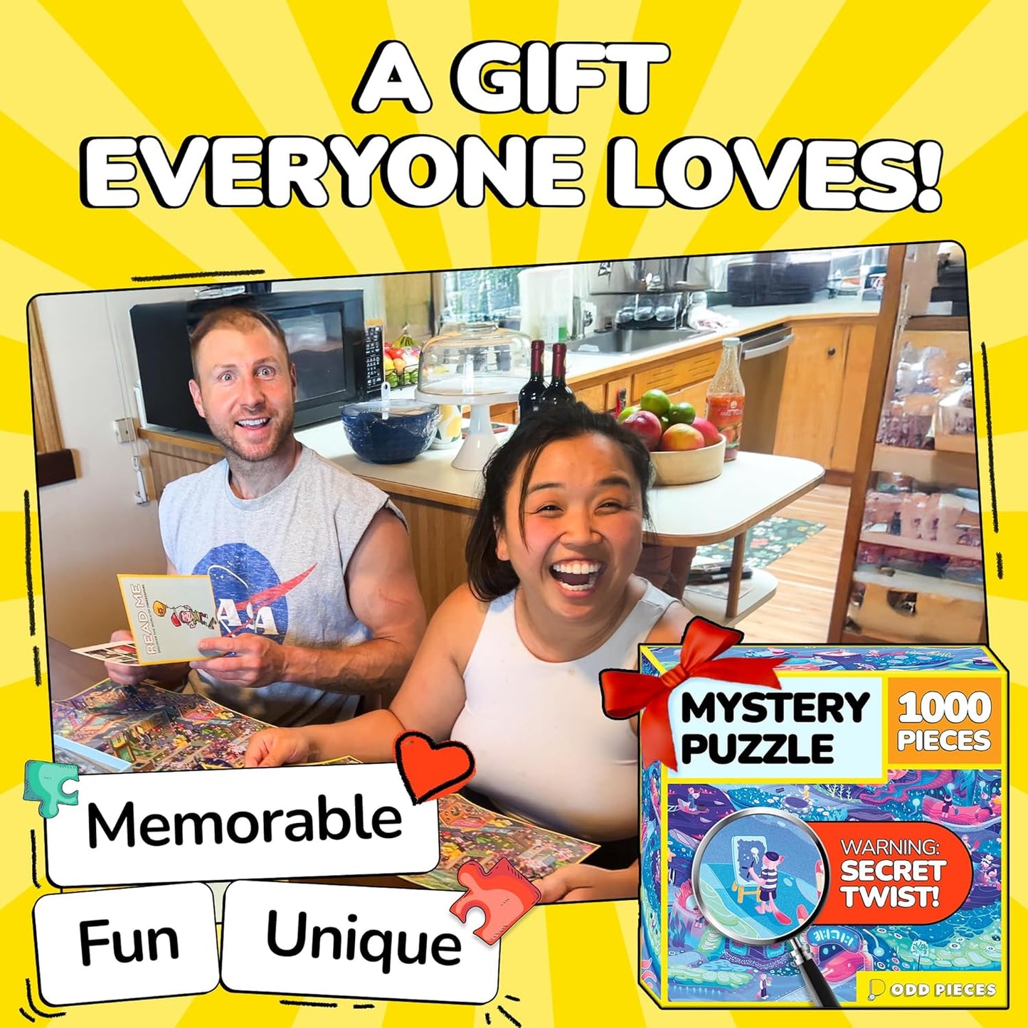 Odd Pieces Jigsaw Puzzles 1000 Pieces - Magic Mystery Story Secret Ending Puzzle - Perfect Game Night for Adults & Kids - Ocean Theme Challenging (Beyond The Kelp)