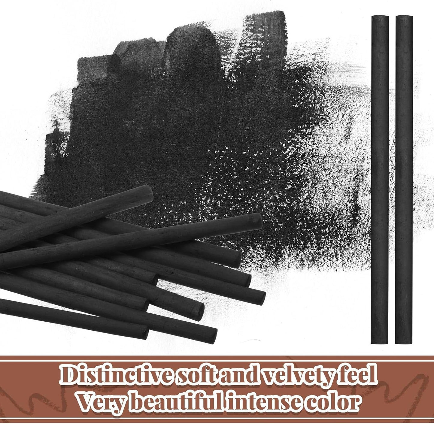 Gueevin 25 Pcs Willow Charcoal Sticks, Willow Charcoal, Artists, Beginners, Students, Perfect for Sketching, Drawing, Shading, and Fine Art Christmas Gifts for Art (4-5mm)
