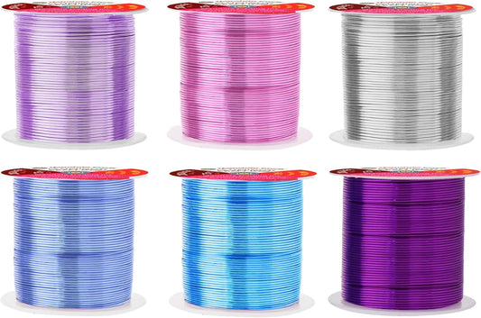 Mandala Crafts 20 Gauge Anodized Aluminum Craft Wire for Jewelry Making - 450 FT Colored Flexible Silver Lavender Purple Pink Ice Blue Turquoise Wire - Bendable for Bonsai Armature Crafting Sculpting