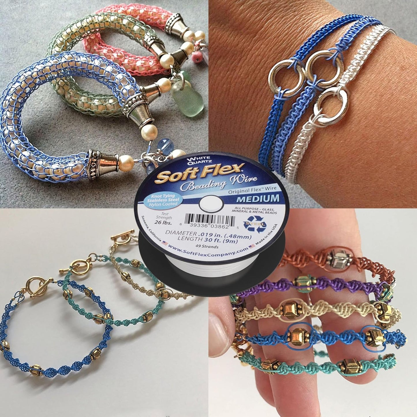 Soft Flex 49 Strand Beading Wire - Medium 0.19 Diameter - 30 Feet Nylon Design Wire