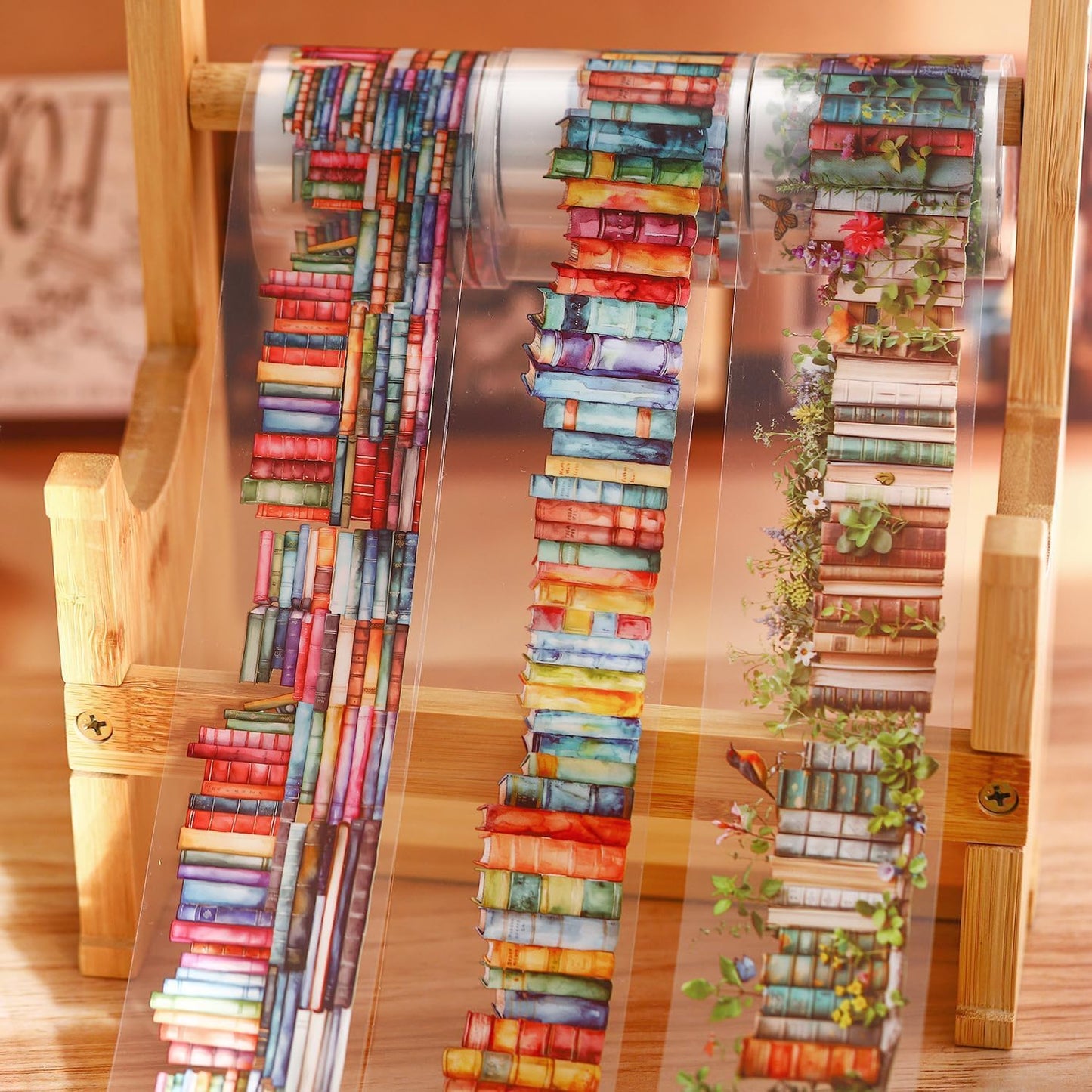 6 Rolls PET Washi Tape Set,Reading Themed Scrapbook Tape Stickers for Journaling,Junk Journal,Planner,DIY Arts Crafts,Notebook,Photo Frame,Phone Case(Book)
