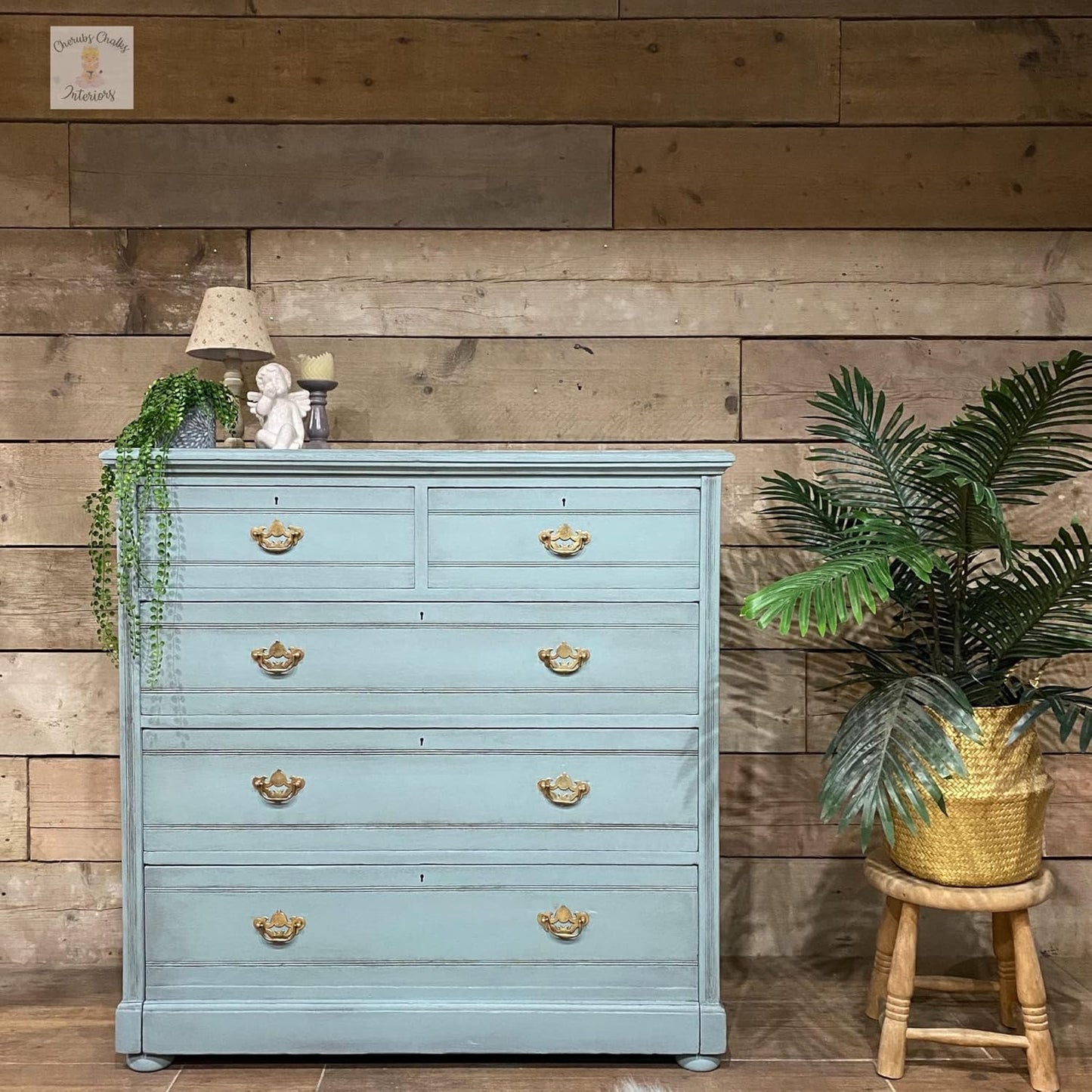 Dixie Belle Paint Company Chalk Finish Furniture Paint - Vintage Duck Egg (1 Gallon - 128oz) - Matte Dainty Pink Chic Chalk Mineral DIY Furniture Paint